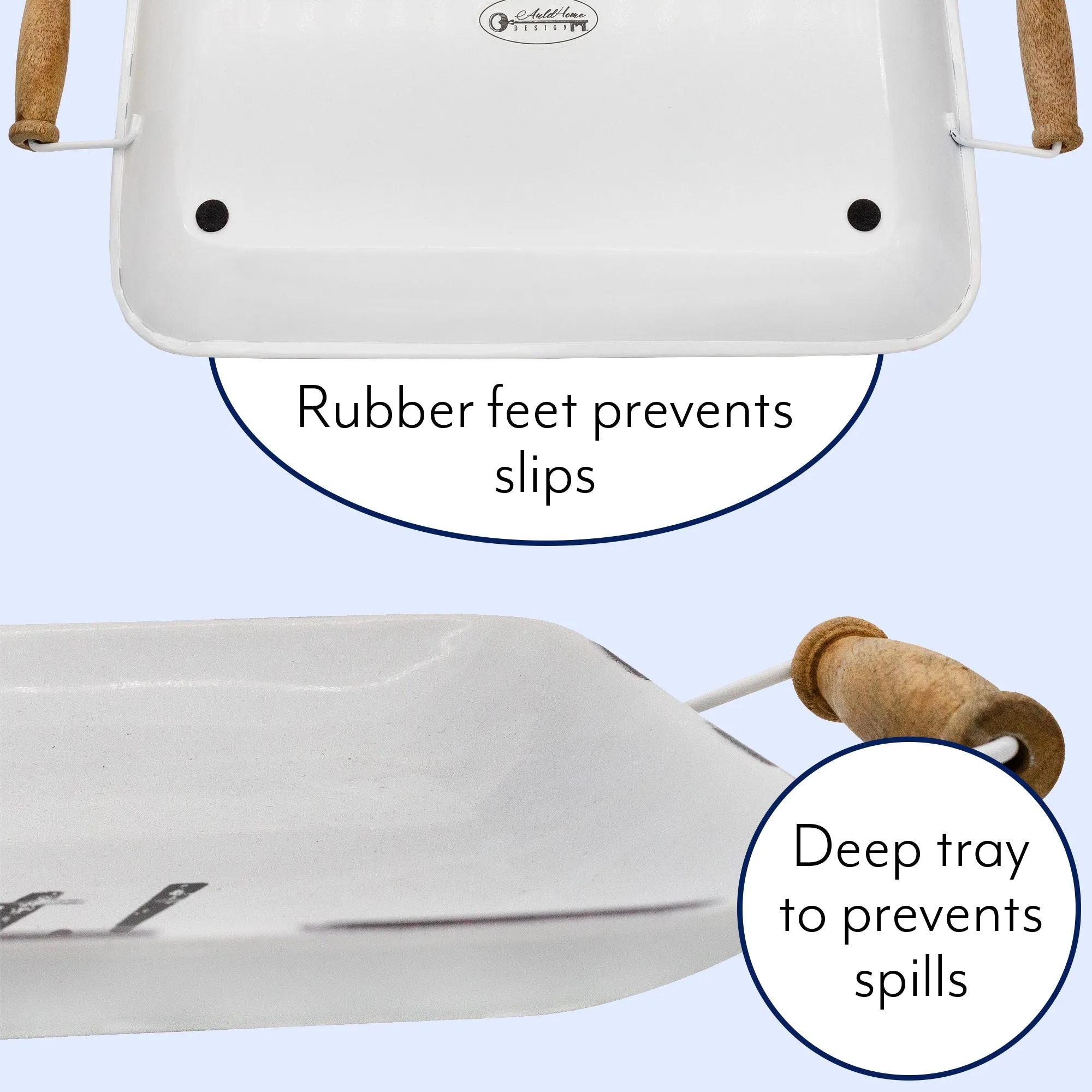 Enamelware Bon Appetit Tray (White, Case of 10)