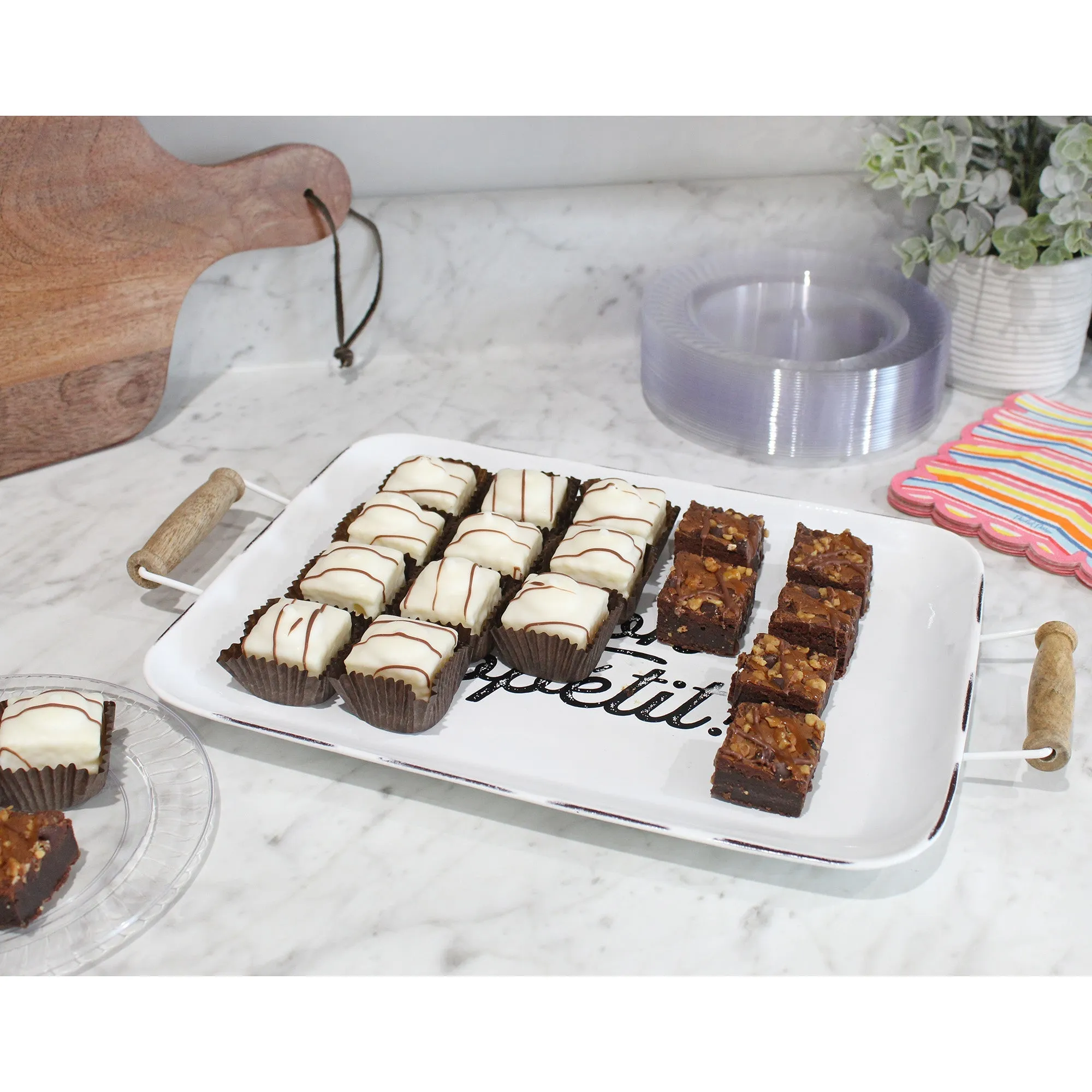 Enamelware Bon Appetit Tray (White, Case of 10)