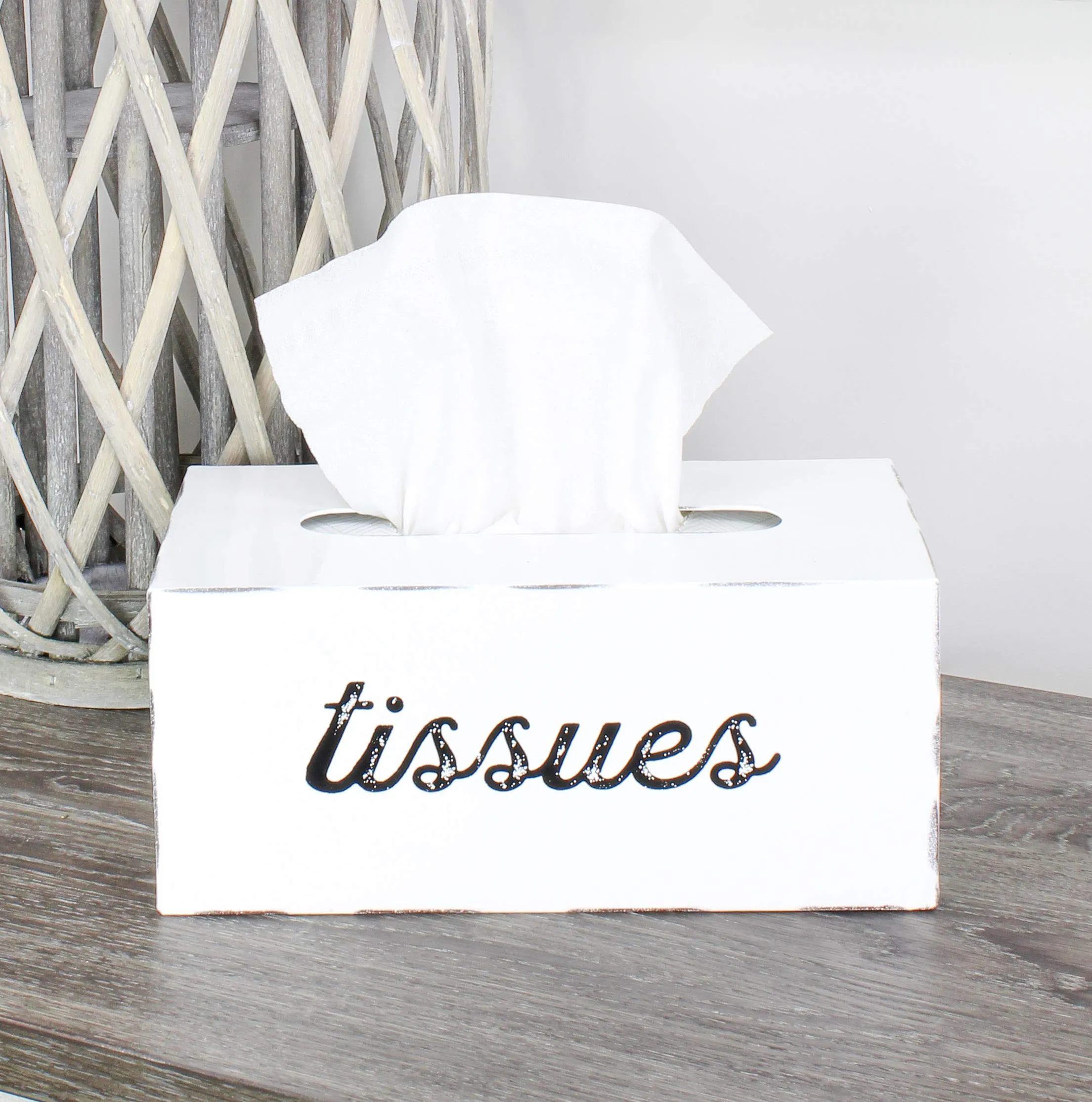 Enamelware Rectangular Tissue Box (White, Case of 24)