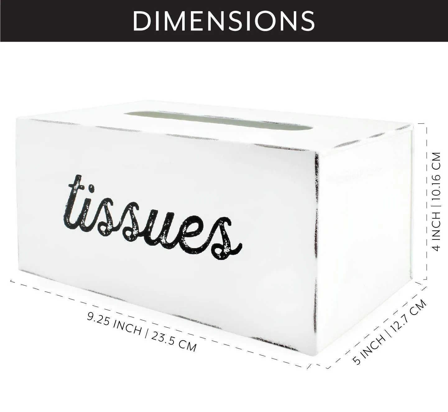 Enamelware Rectangular Tissue Box (White, Case of 24)