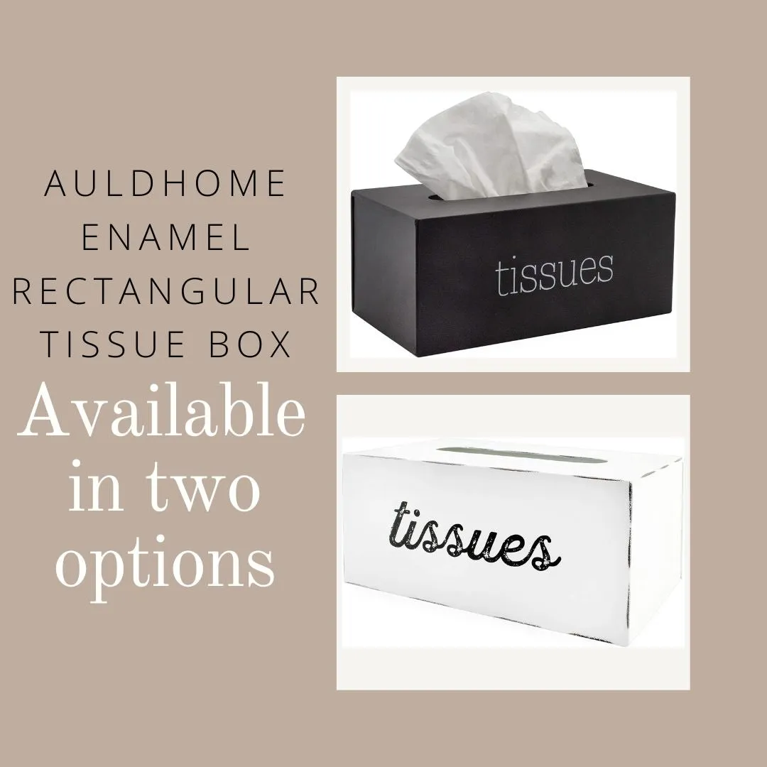 Enamelware Rectangular Tissue Box (White, Case of 24)