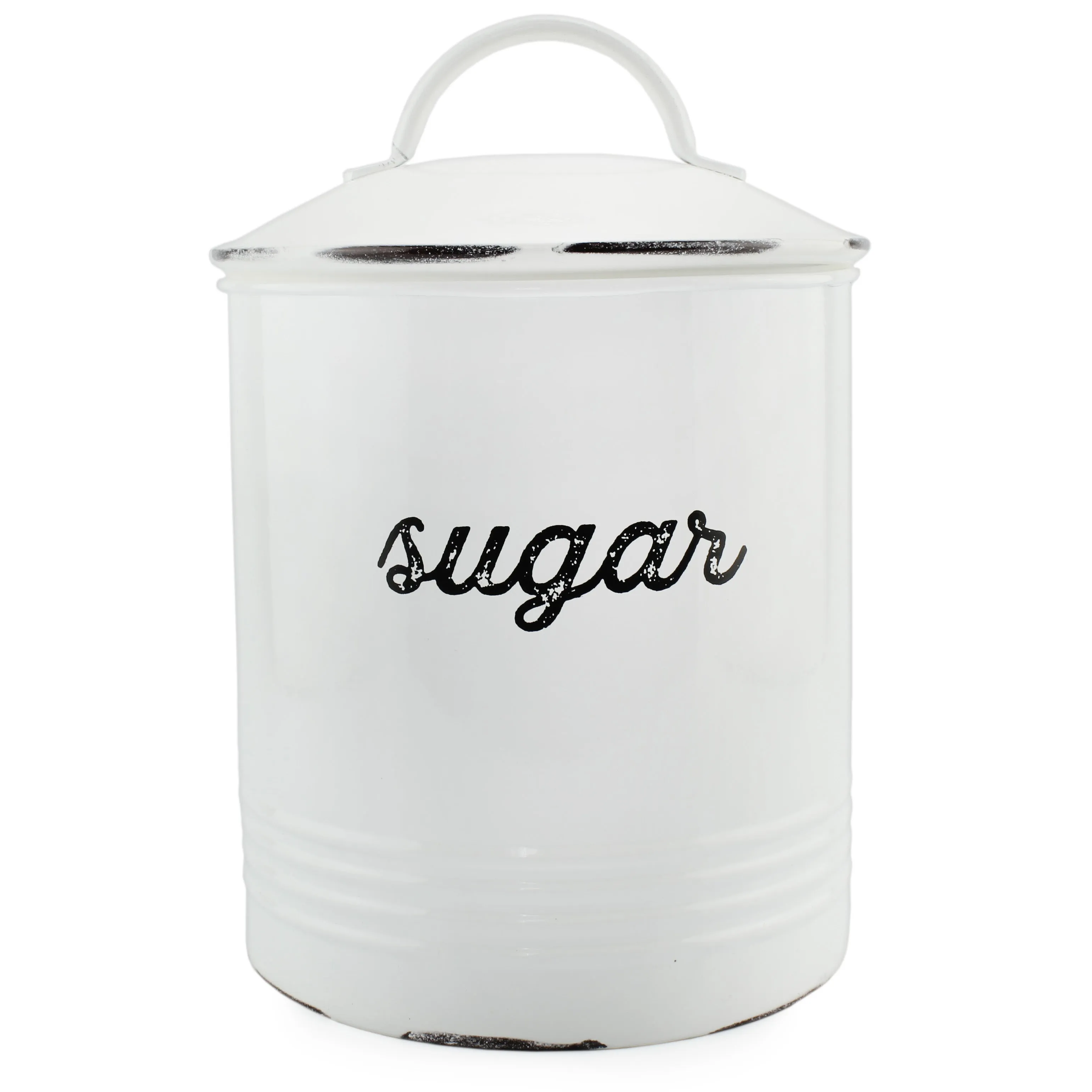 Enamelware White Sugar Canister (Case of 8)