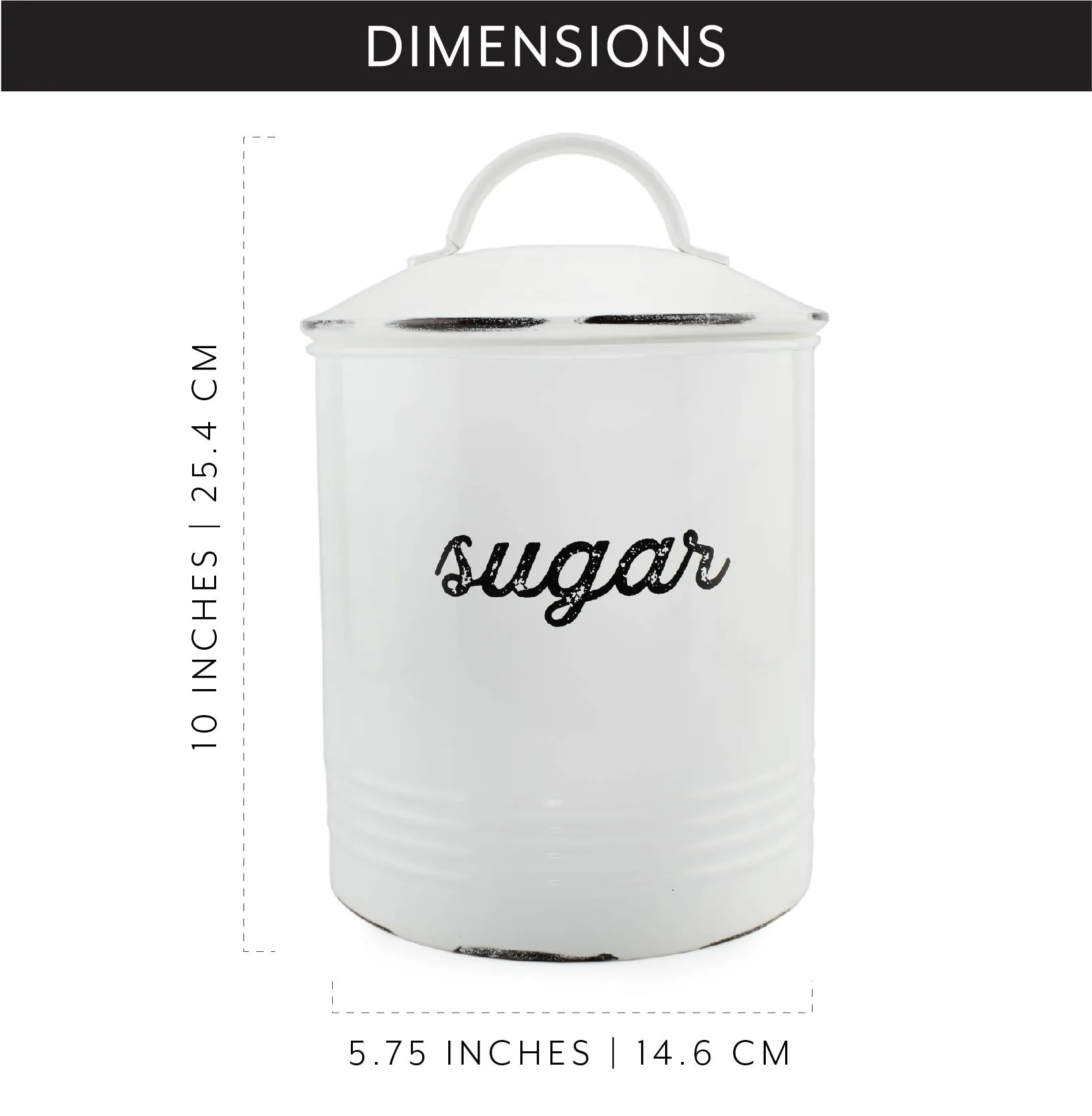 Enamelware White Sugar Canister (Case of 8)