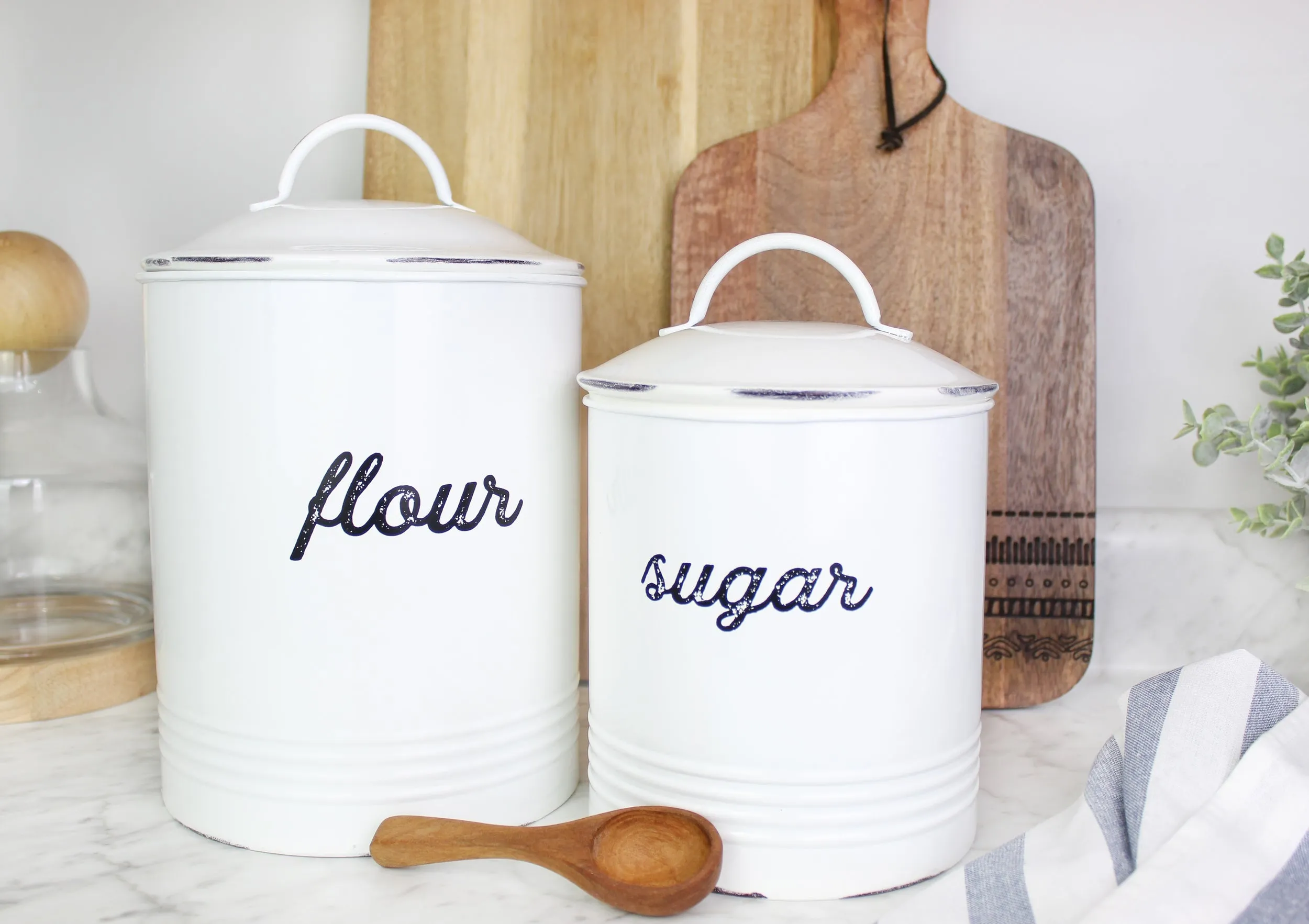Enamelware White Sugar Canister (Case of 8)