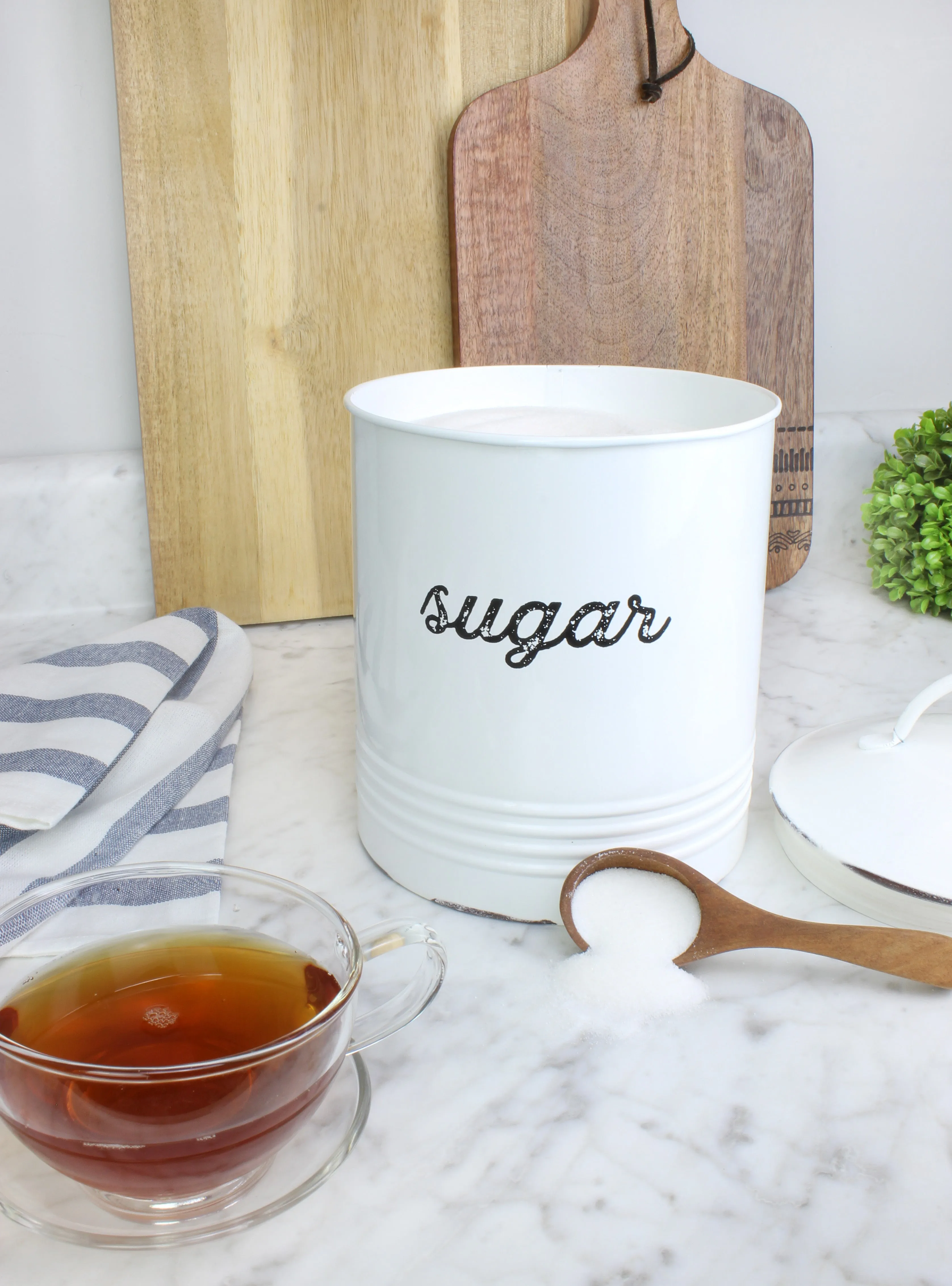 Enamelware White Sugar Canister (Case of 8)