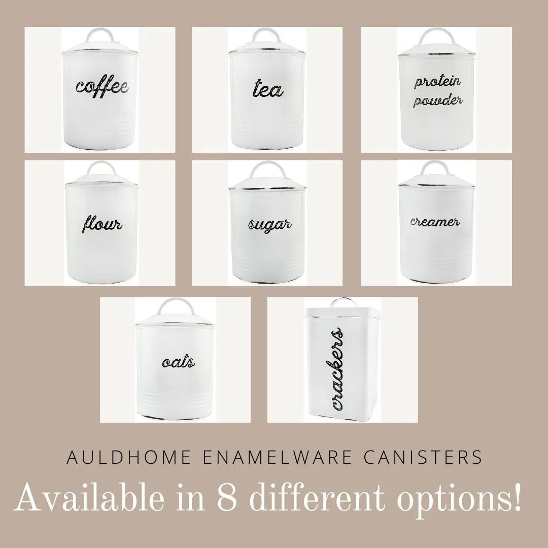Enamelware White Sugar Canister (Case of 8)