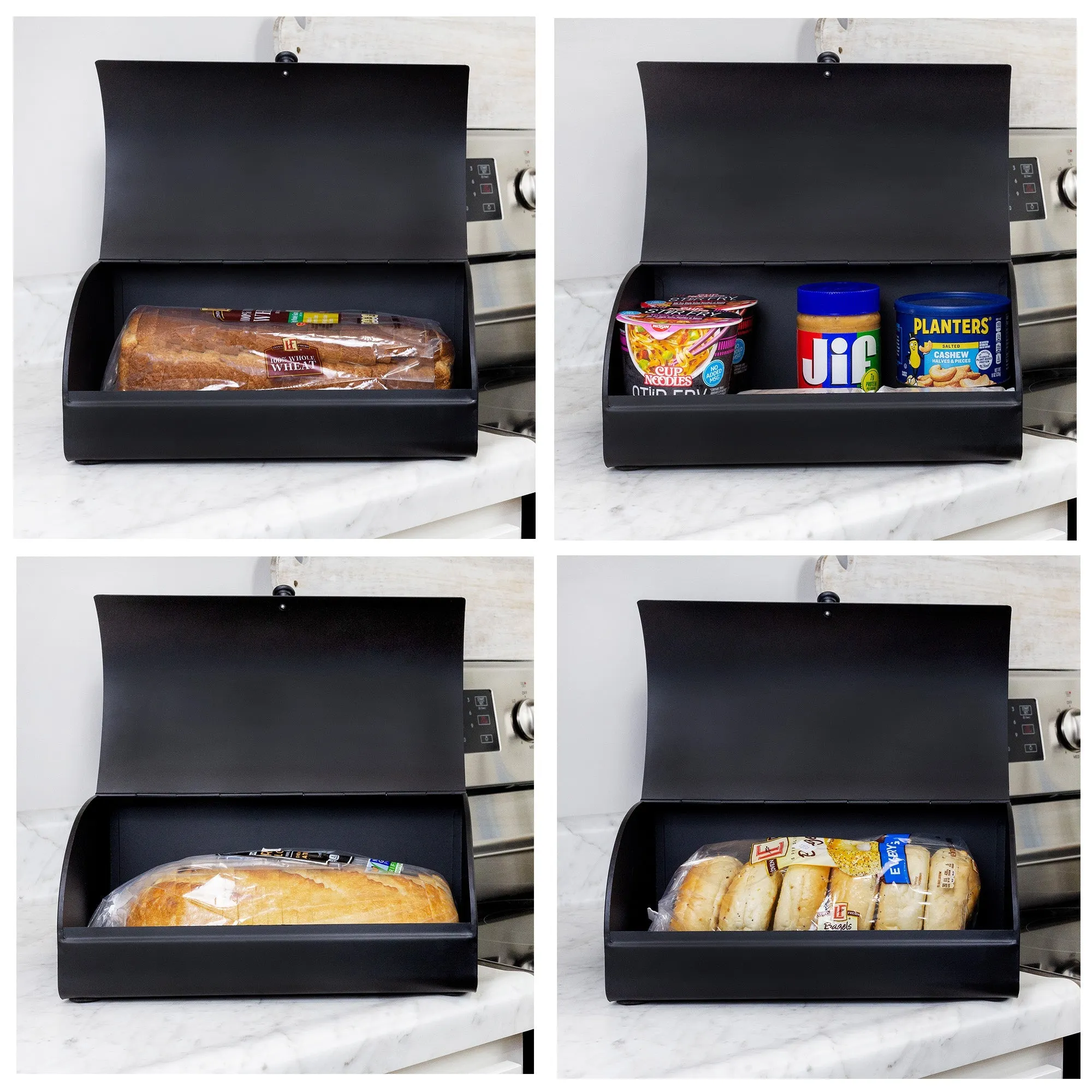 Farmhouse Black Bread Box (Case of 6)