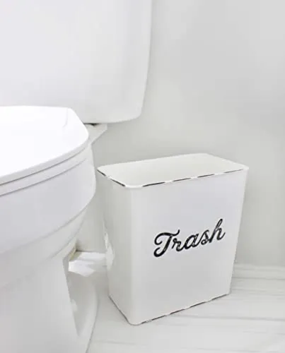 Farmhouse Enamel Trash Can