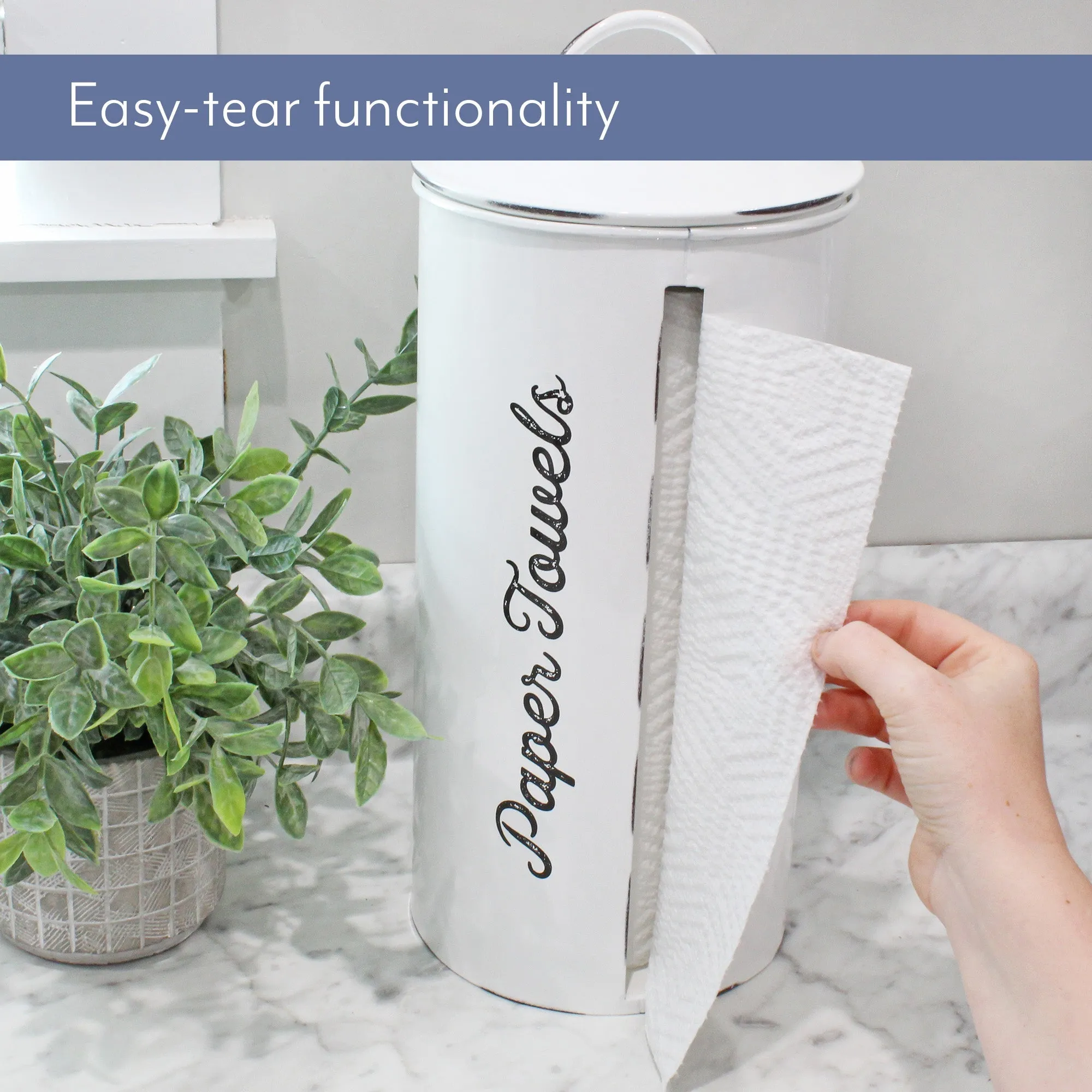 Farmhouse Paper Towel Holder (White)