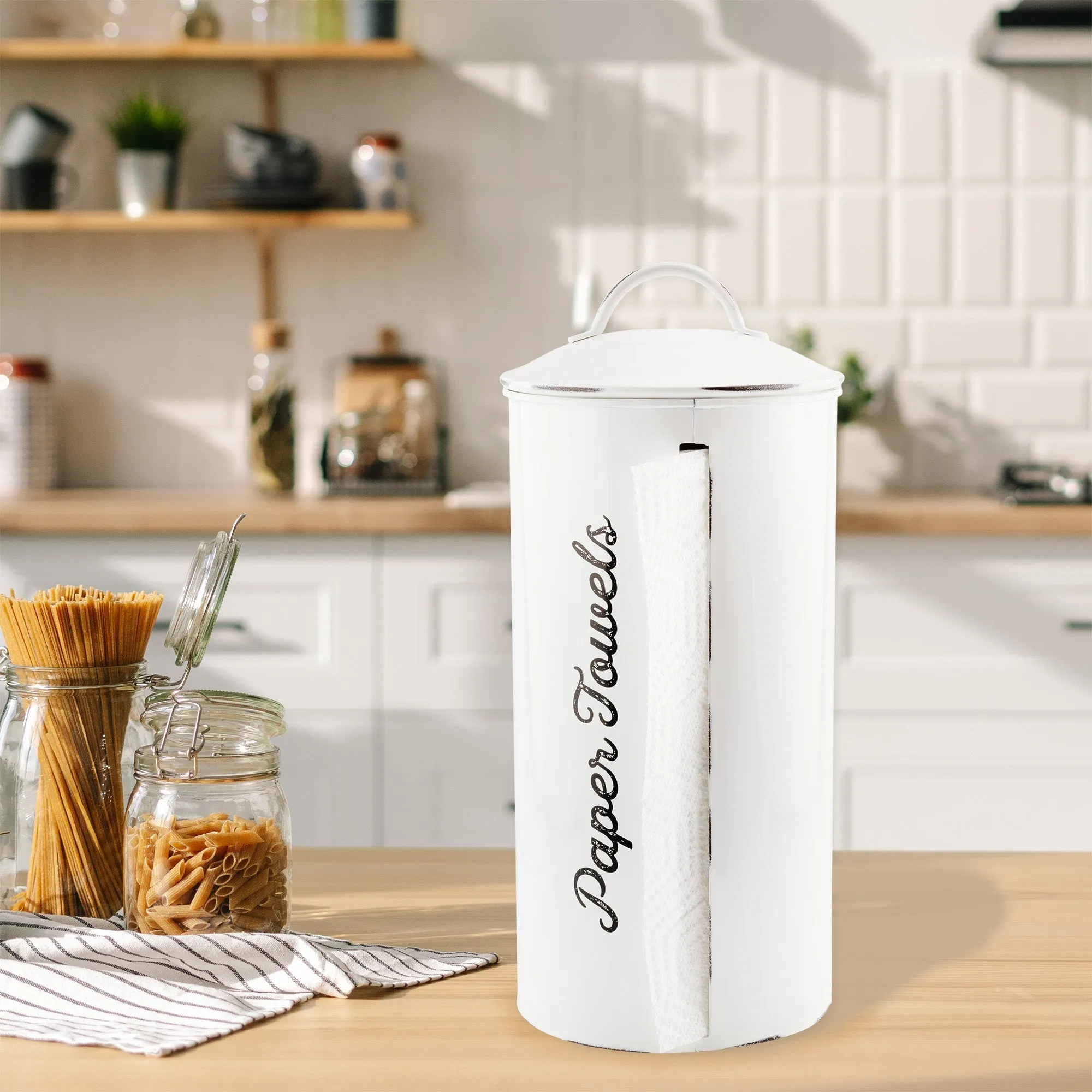 Farmhouse Paper Towel Holder (White)