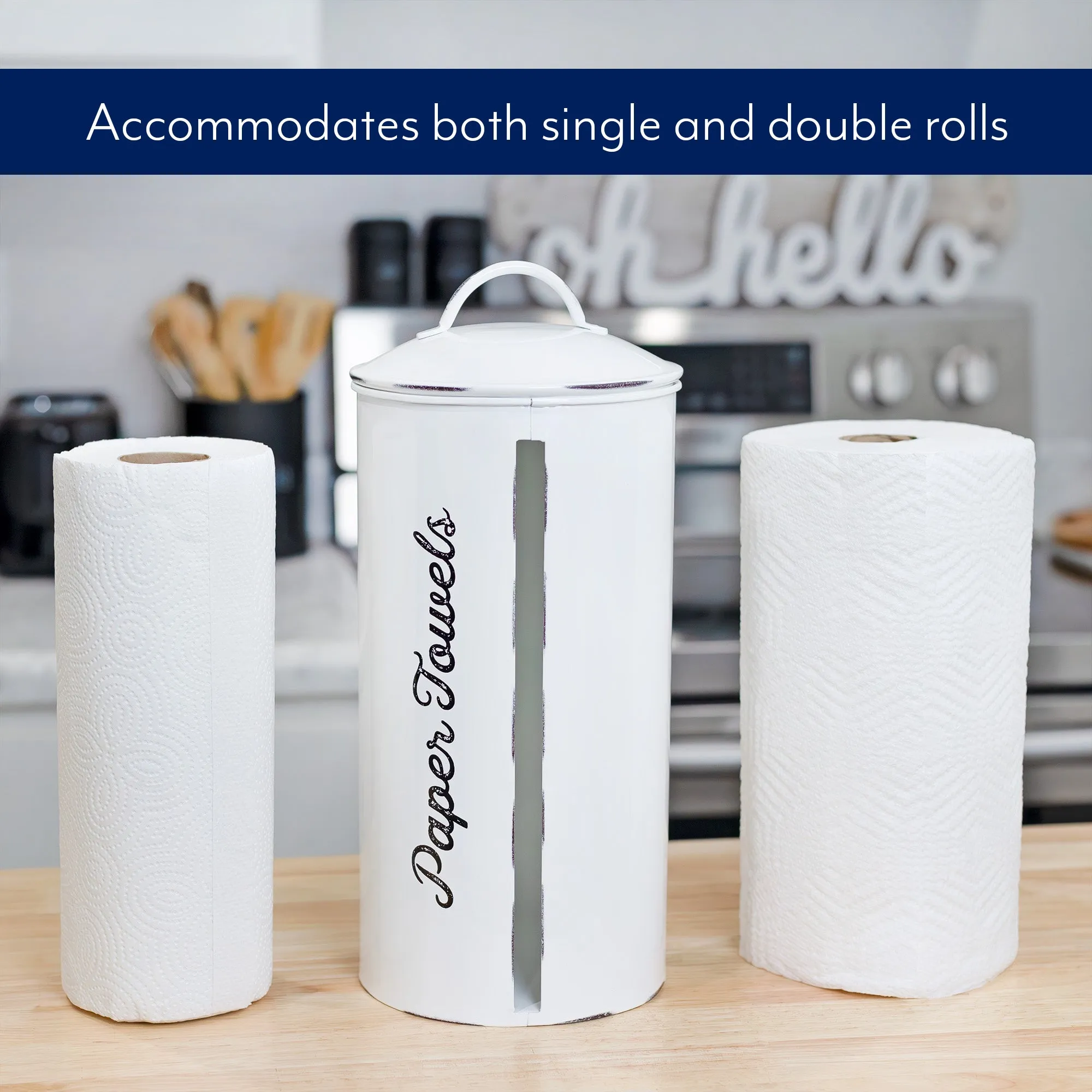 Farmhouse Paper Towel Holder (White)
