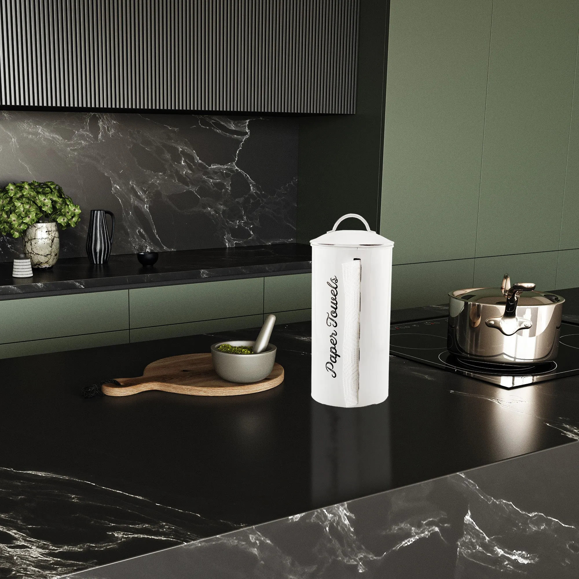 Farmhouse Paper Towel Holder (White)