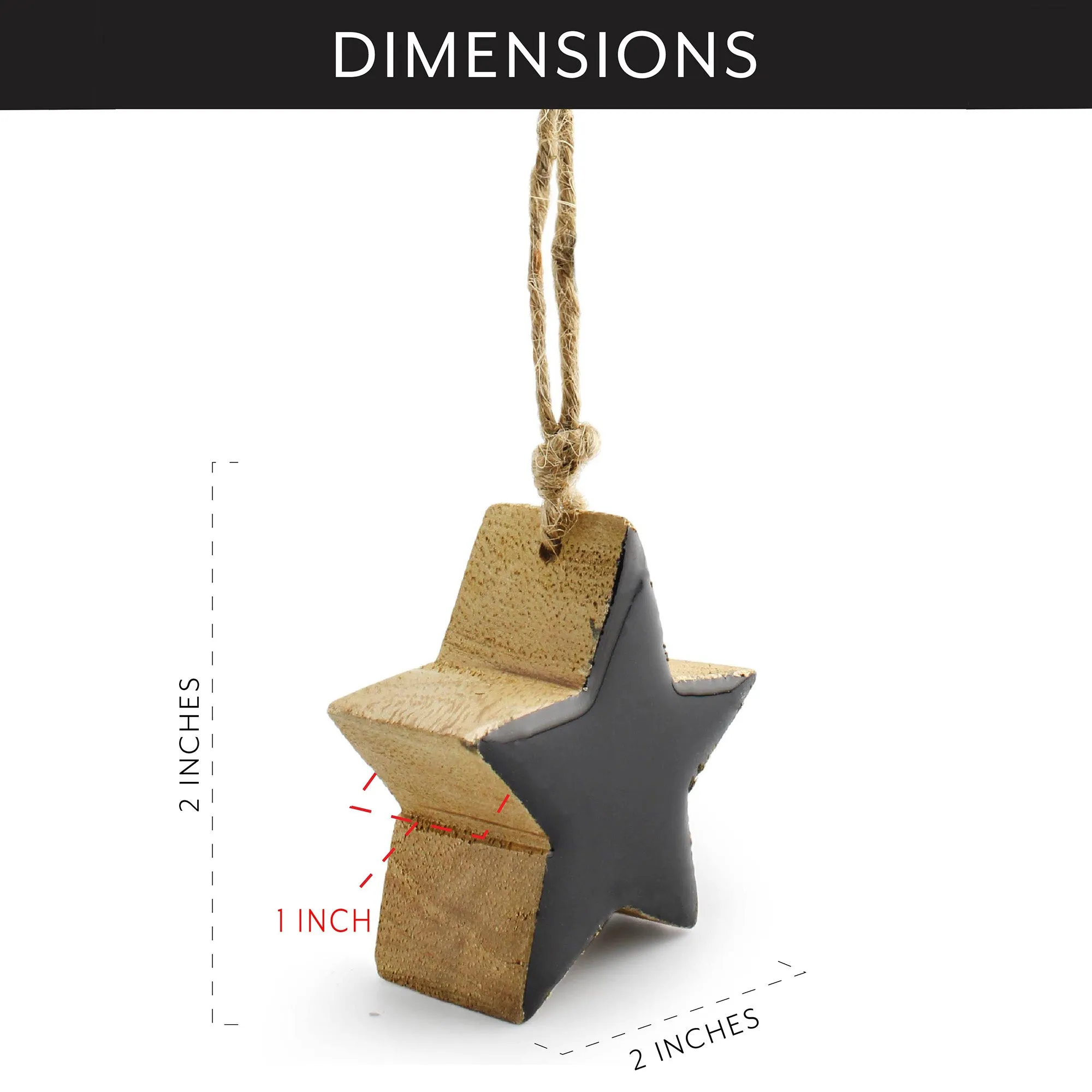 Farmhouse Star Ornaments (Black, Case of 720)