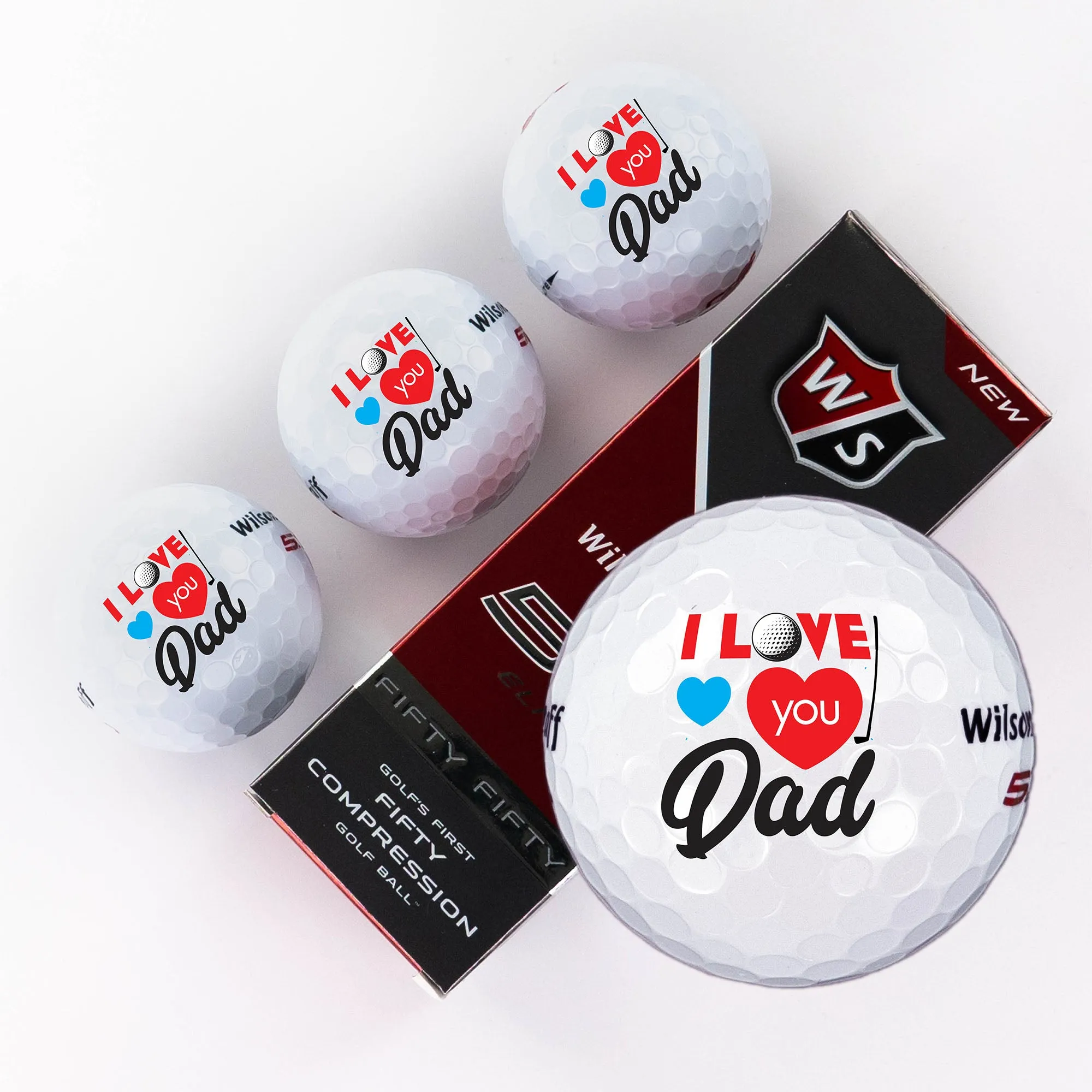 Father's Day Geometric Message, Printed Golf Balls