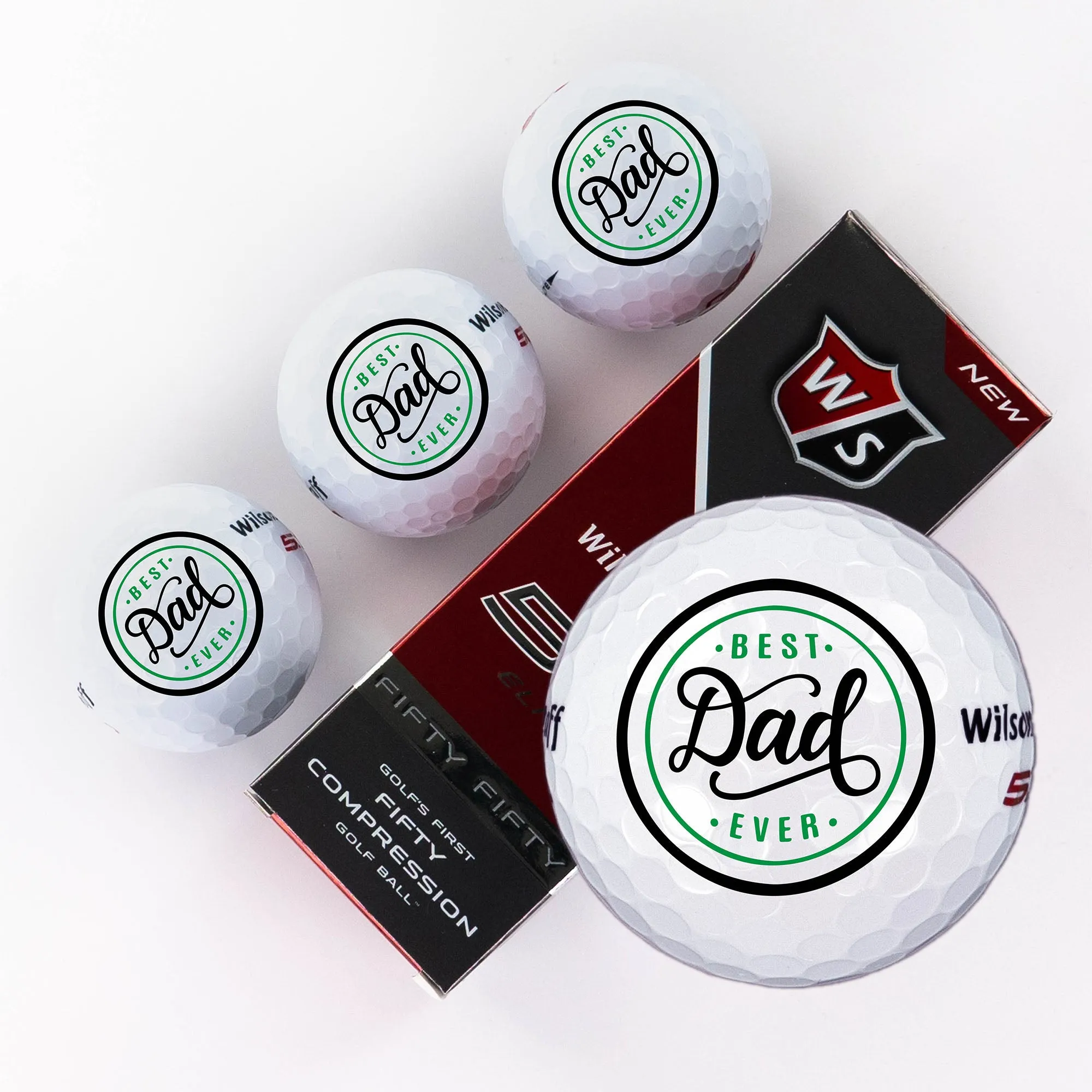 Father's Day Geometric Message, Printed Golf Balls