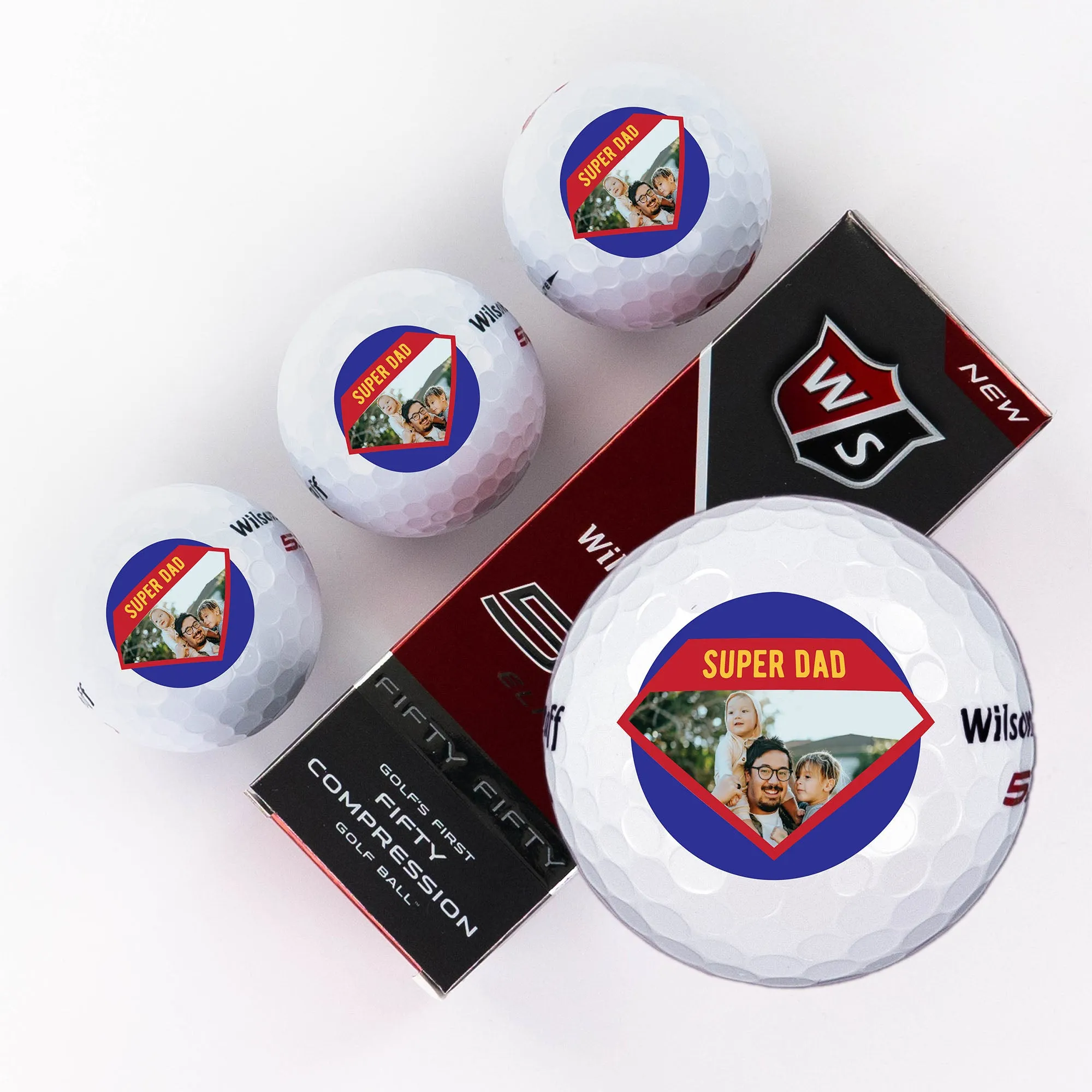 Father's Day Geometric Message, Printed Golf Balls
