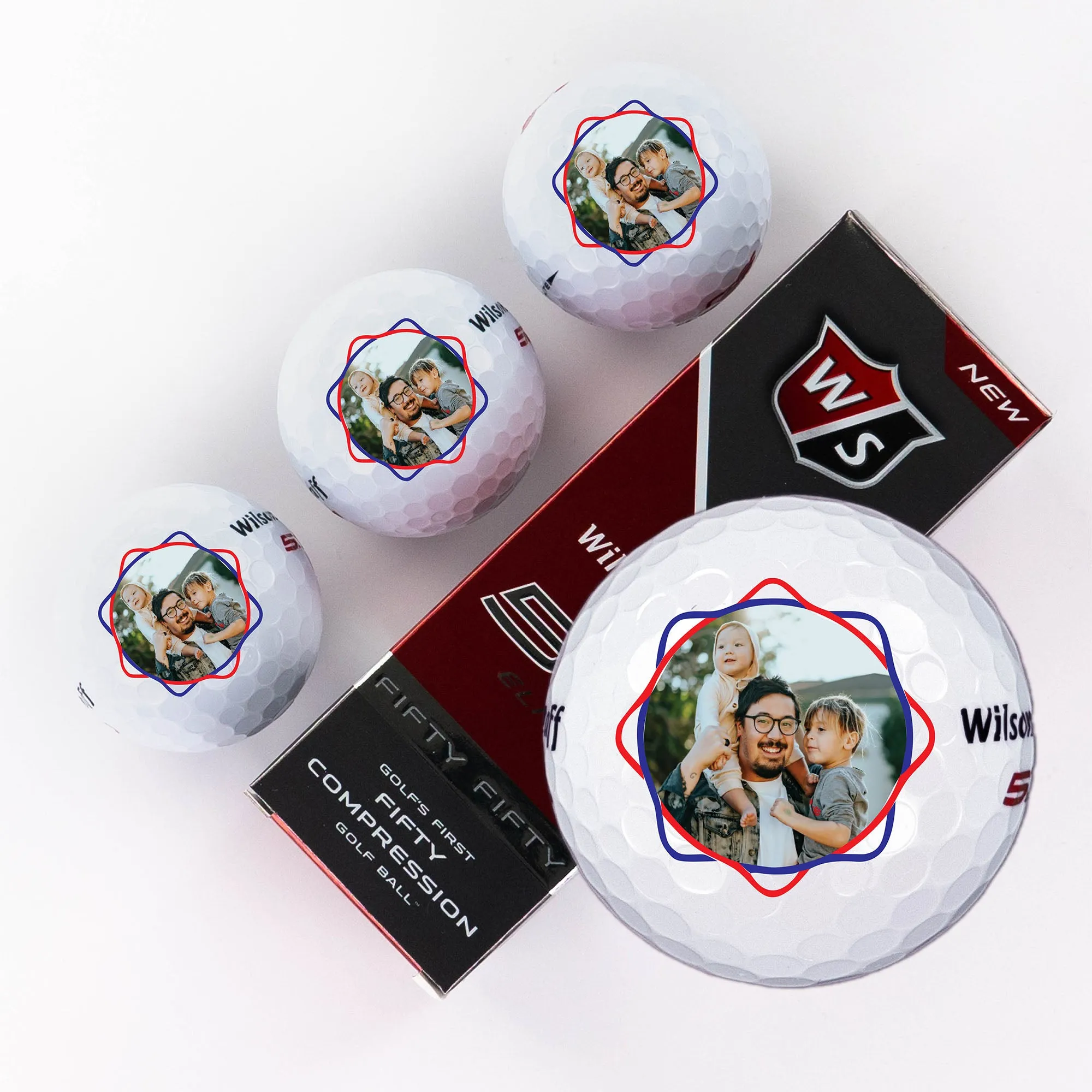 Father's Day Geometric Message, Printed Golf Balls