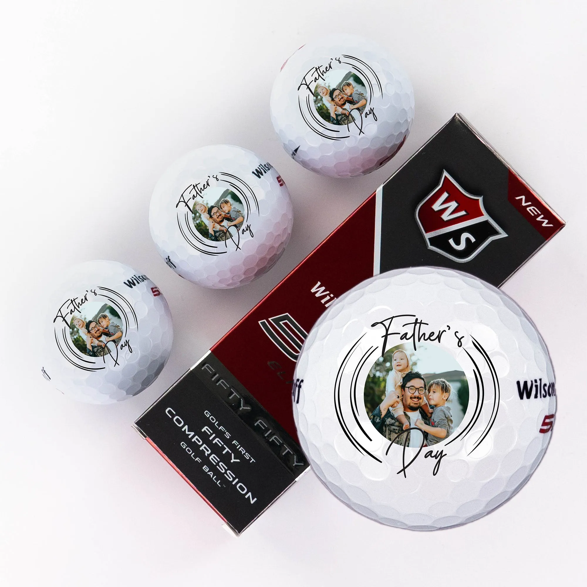 Father's Day Geometric Message, Printed Golf Balls