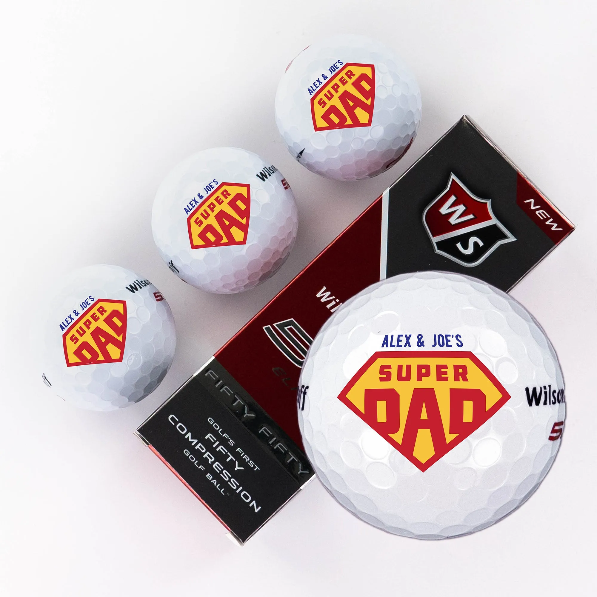 Father's Day Geometric Message, Printed Golf Balls