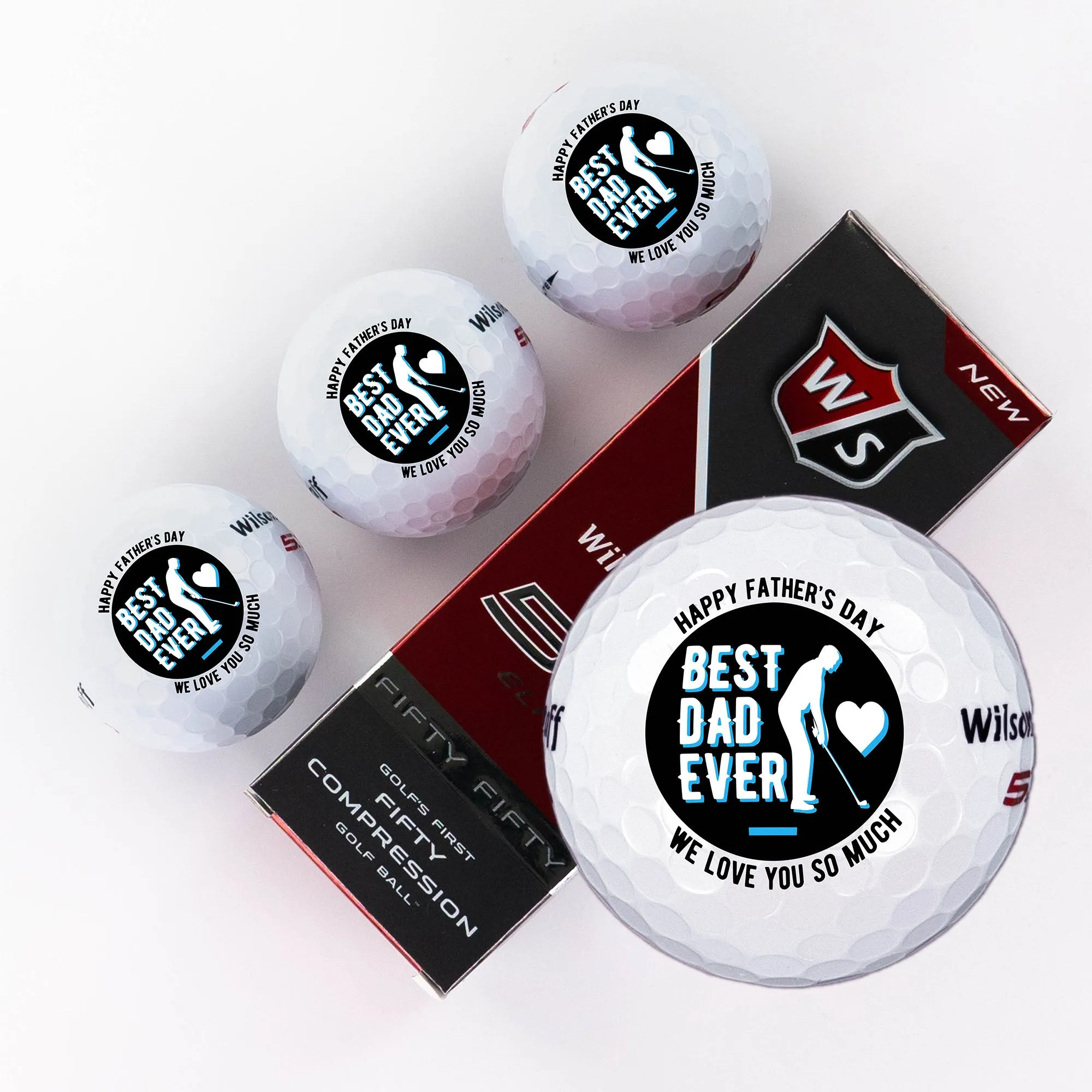 Father's Day Geometric Message, Printed Golf Balls