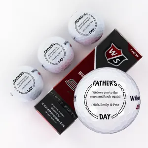 Father's Day Geometric Message, Printed Golf Balls