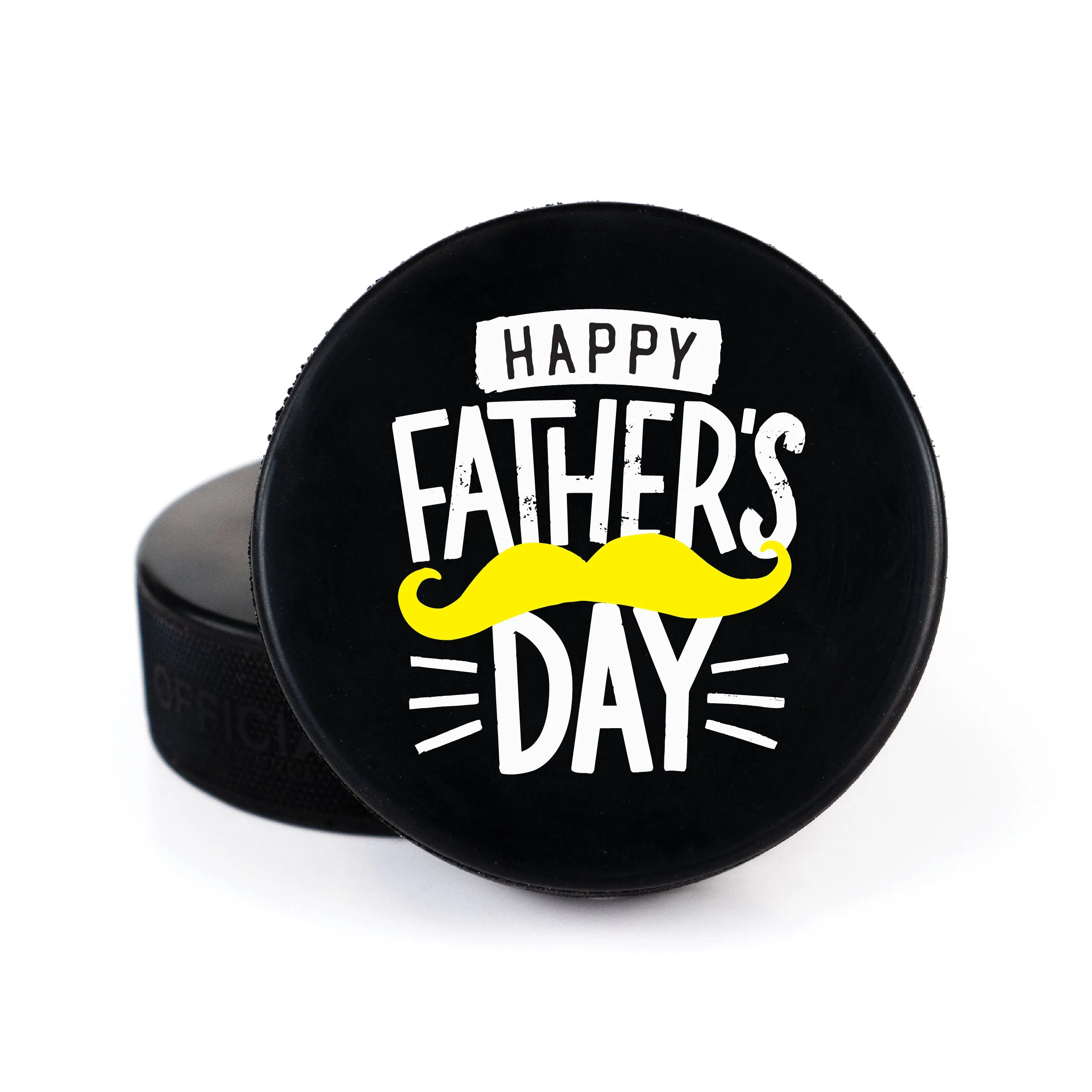 Father's Day Geometric Message, Printed Hockey Puck