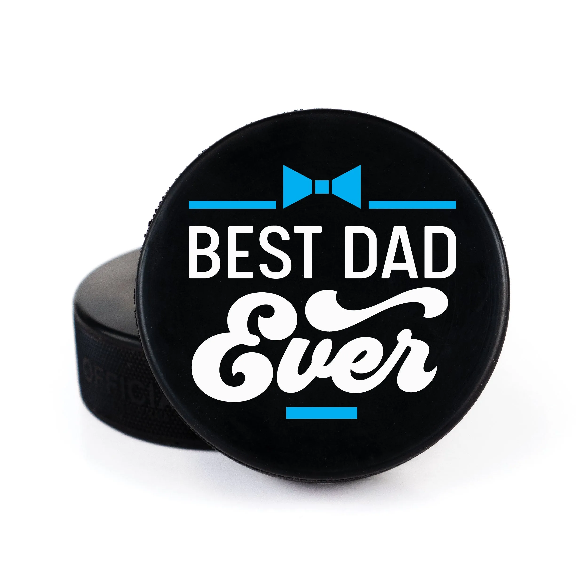 Father's Day Geometric Message, Printed Hockey Puck
