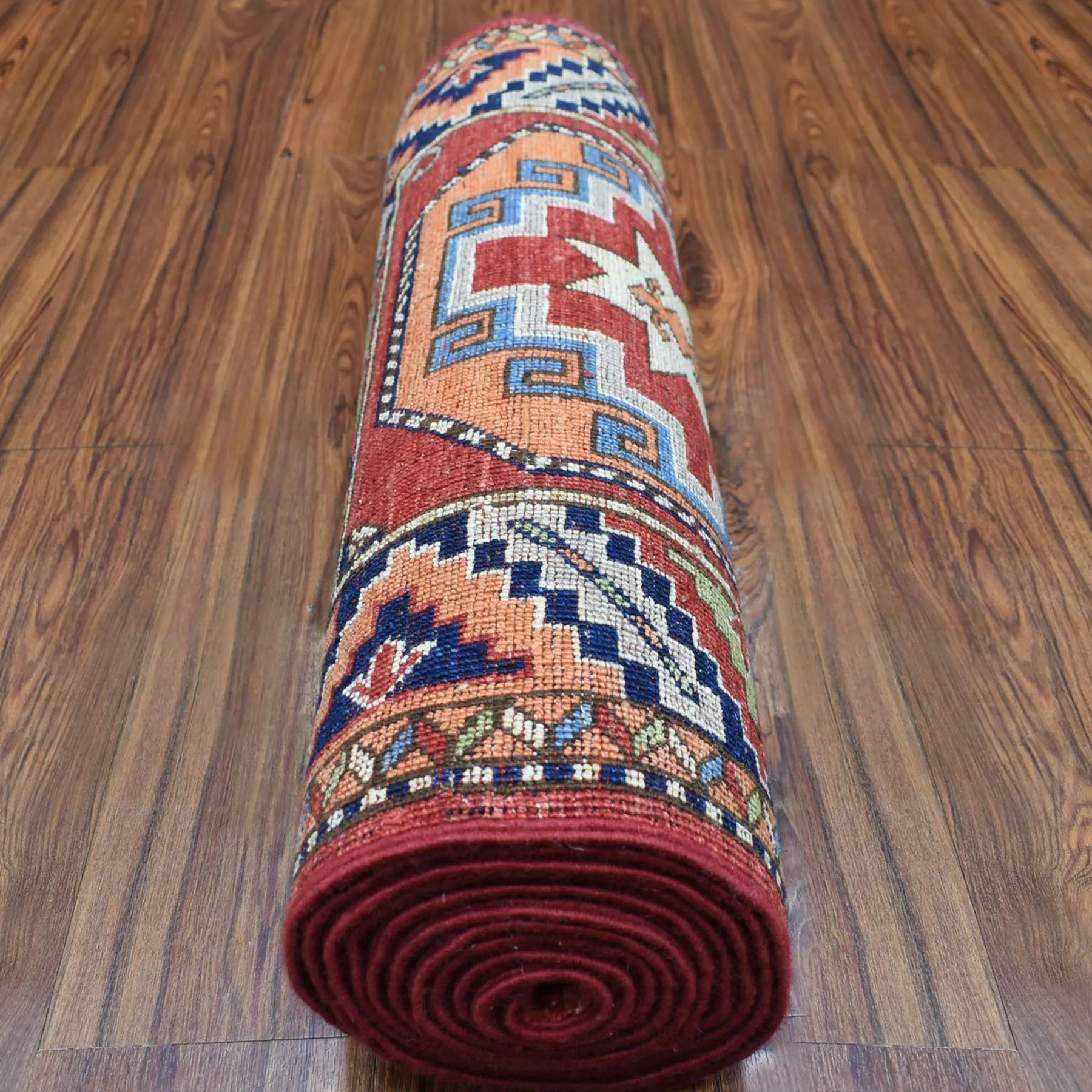 Fine Hand-Knotted Afghan Ersari Wool Handmade Rug (Size 2.6 X 12.9) Cwral-8964