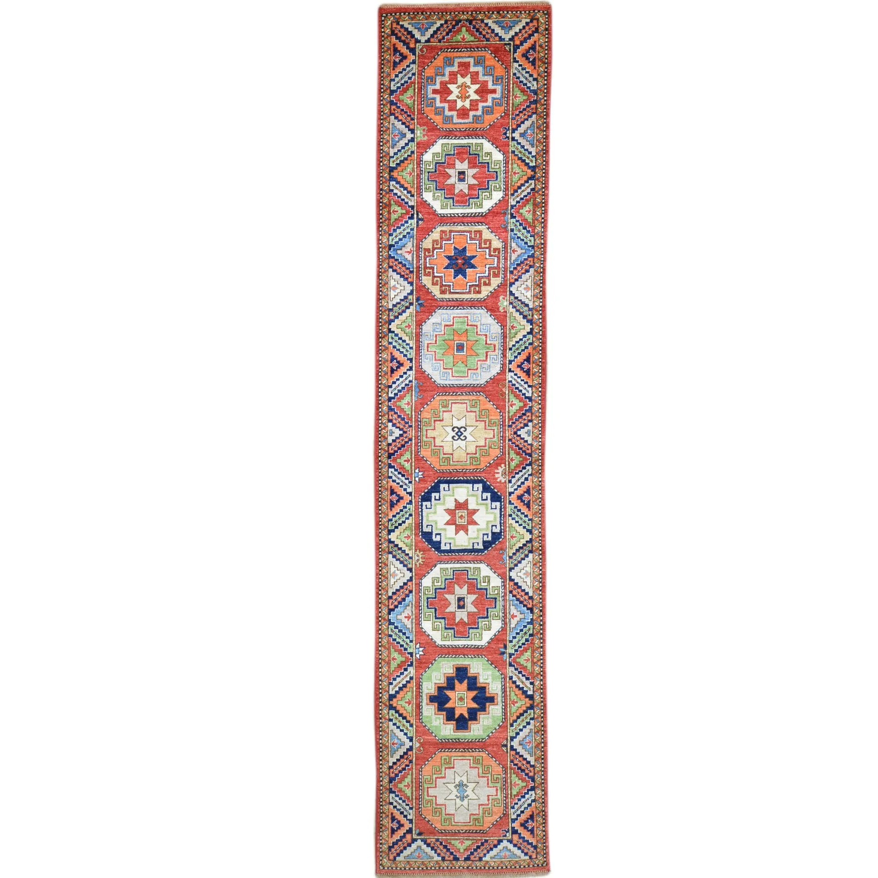 Fine Hand-Knotted Afghan Ersari Wool Handmade Rug (Size 2.6 X 12.9) Cwral-8964