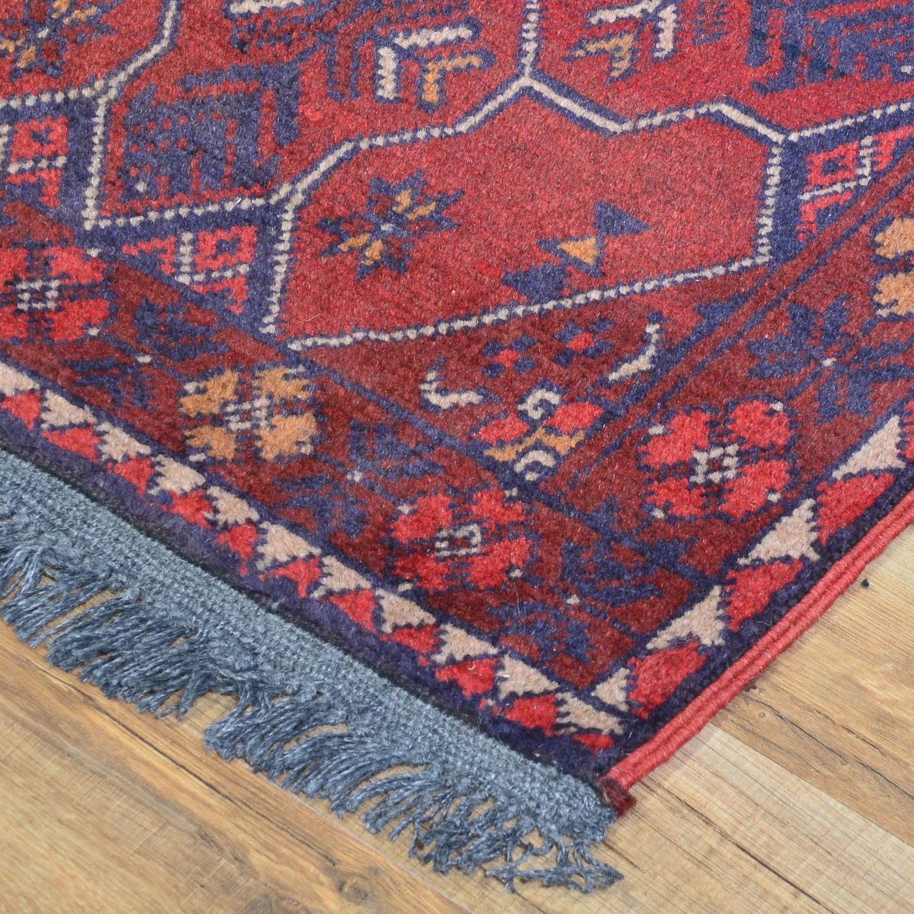 Fine Hand-Knotted Afghan Tribal Design Handmade Wool Rug (Size 1.8 X 3.5) Cwral-7959