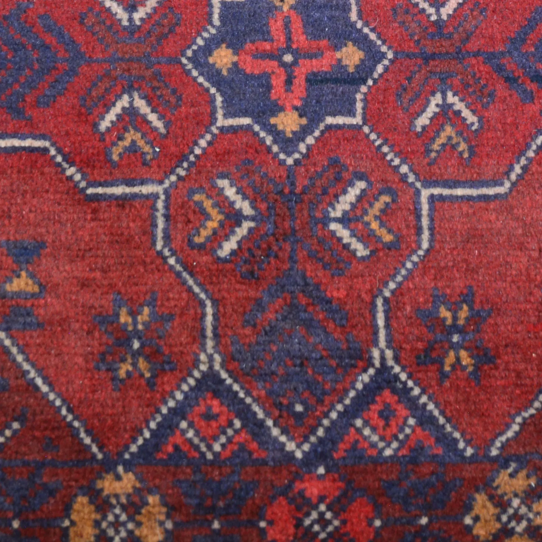 Fine Hand-Knotted Afghan Tribal Design Handmade Wool Rug (Size 1.8 X 3.5) Cwral-7959