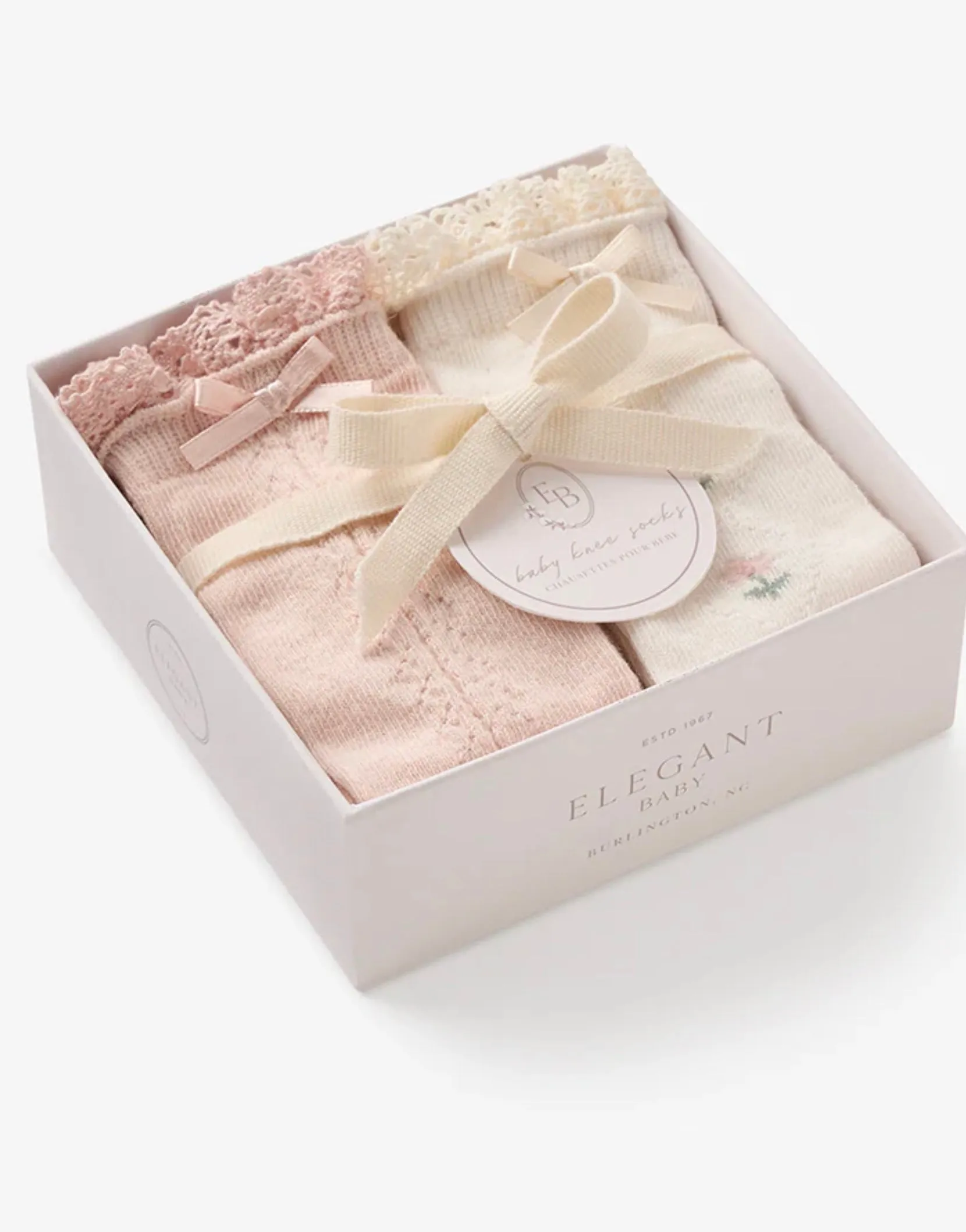Floral Knee Socks by Elegant Baby