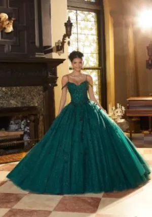 Floral Lace Dress with Three-Dimensional Appliqués