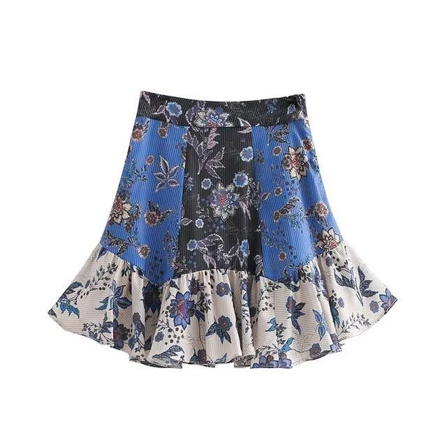 Floral Ruffled Skirt