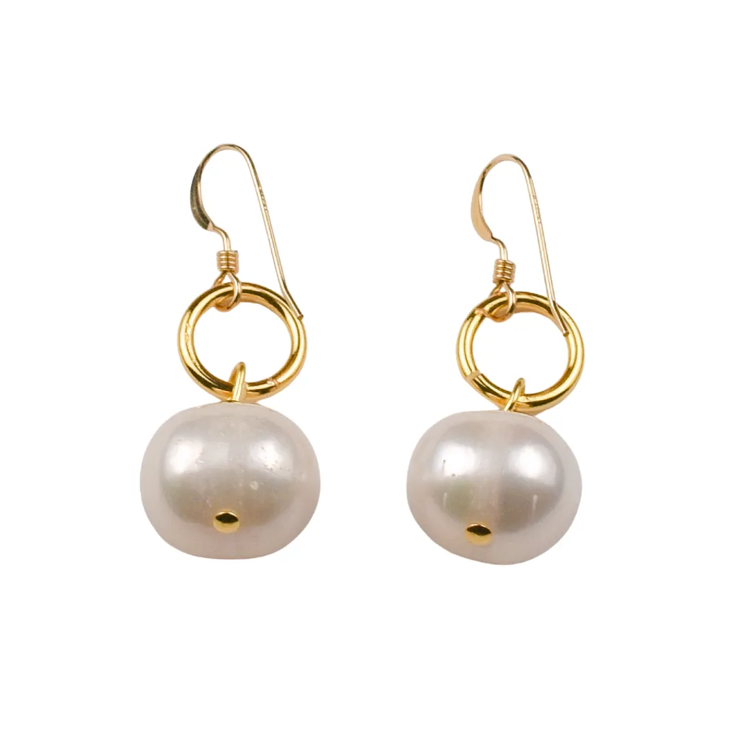 Freshwater Pearl & Sterling Silver Drop Earrings