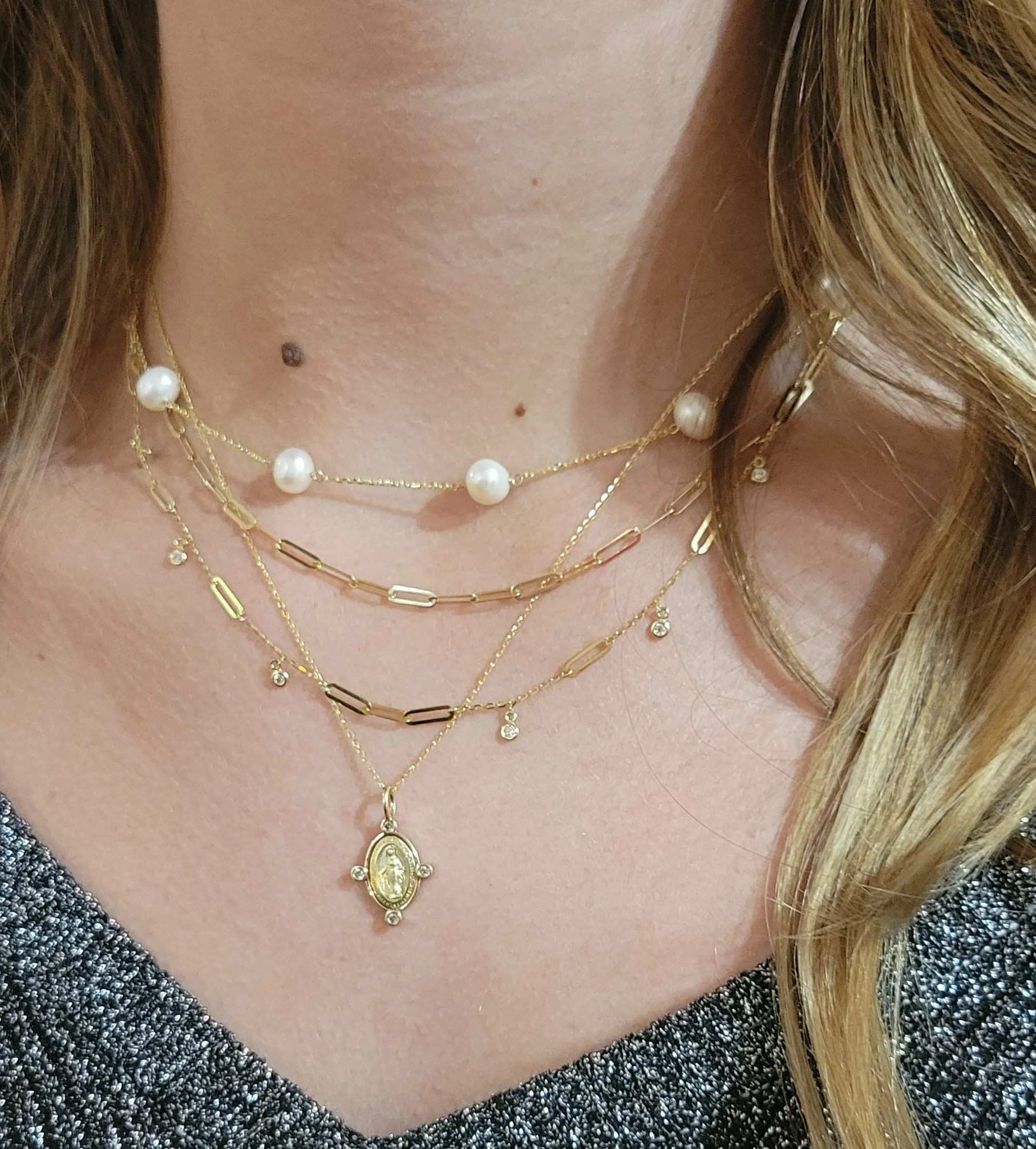 Freshwater Pearl Necklace 1" Spacing