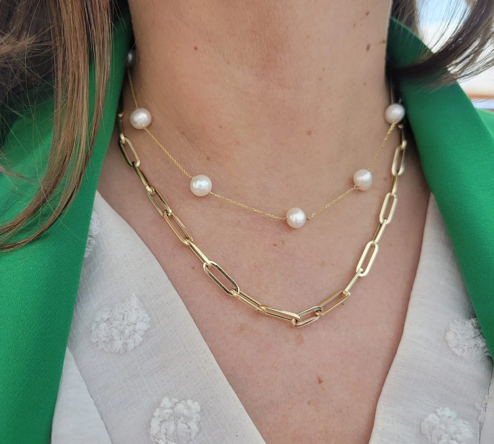 Freshwater Pearl Necklace 1" Spacing