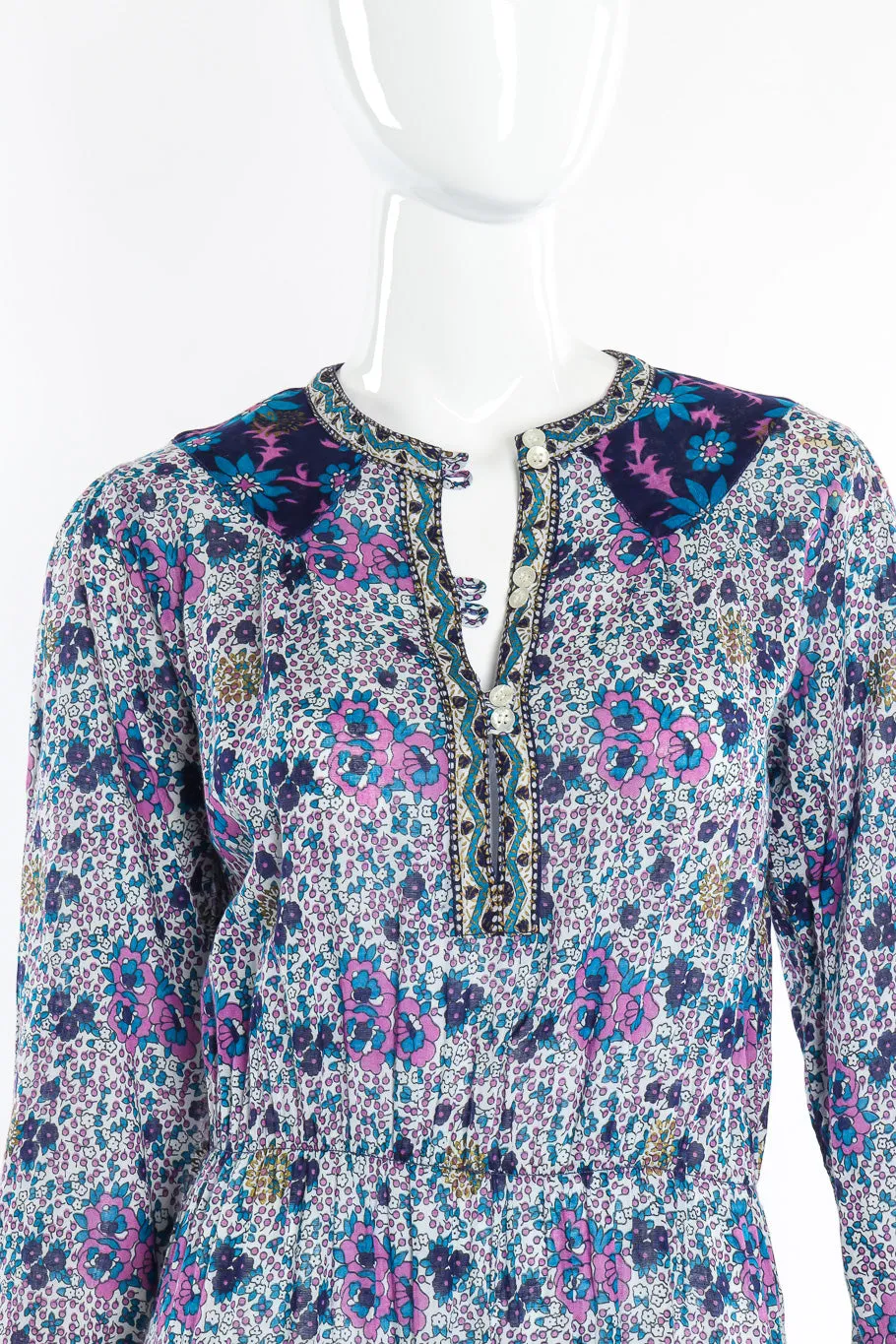Gauzy Floral Peasant Dress