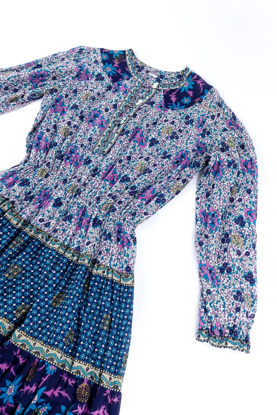 Gauzy Floral Peasant Dress
