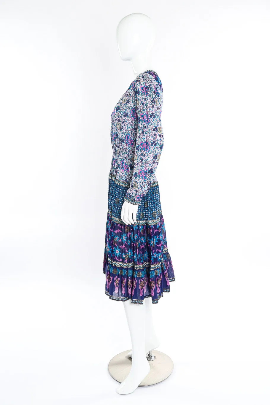 Gauzy Floral Peasant Dress