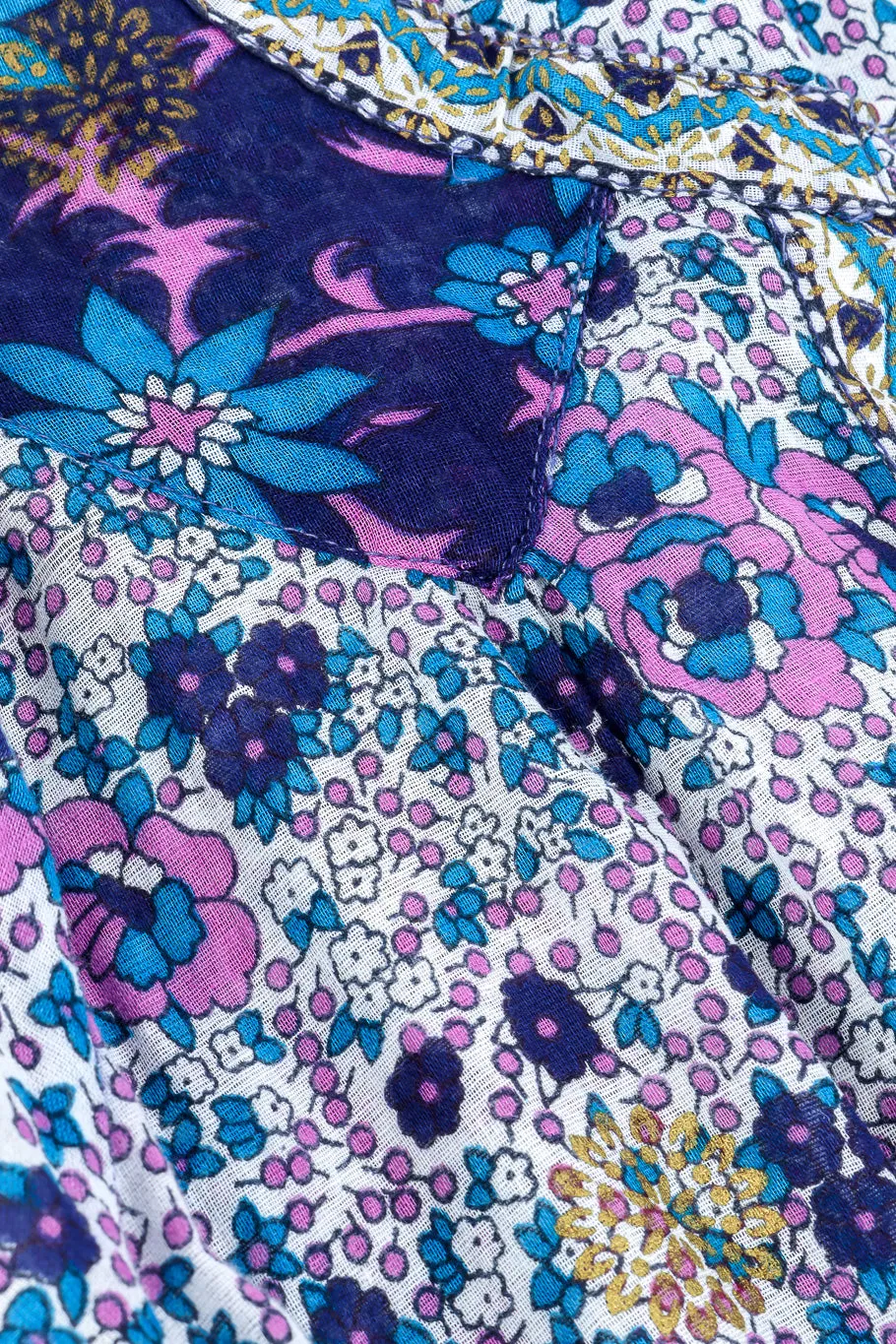 Gauzy Floral Peasant Dress