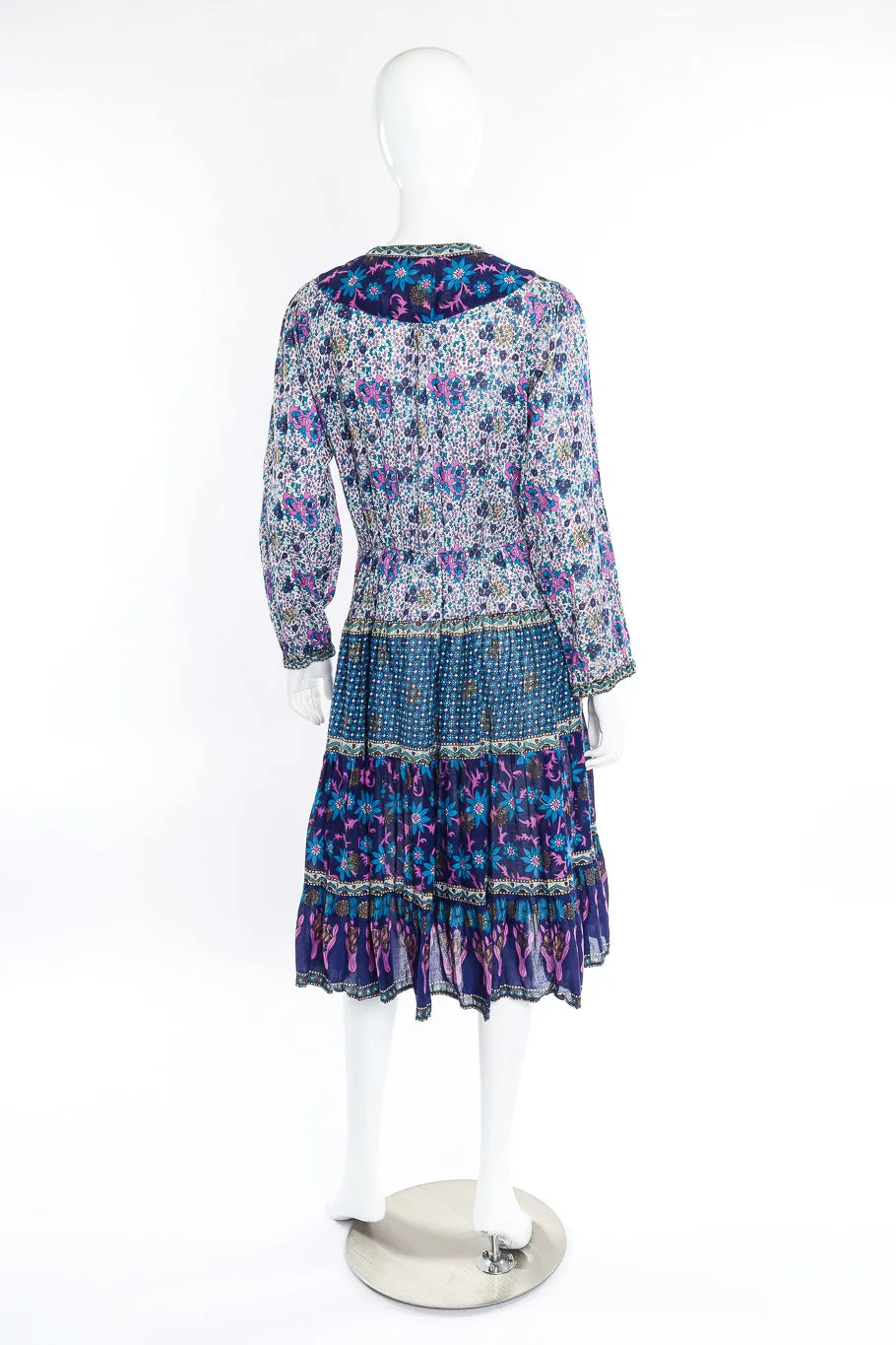 Gauzy Floral Peasant Dress