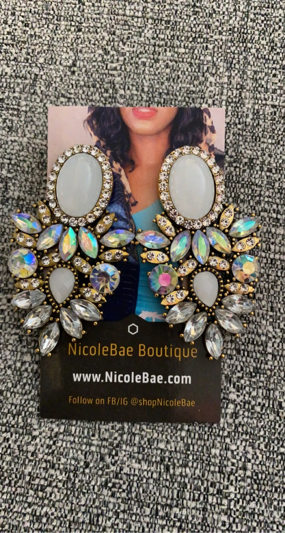 Gemstone Drop Earrings-Blue