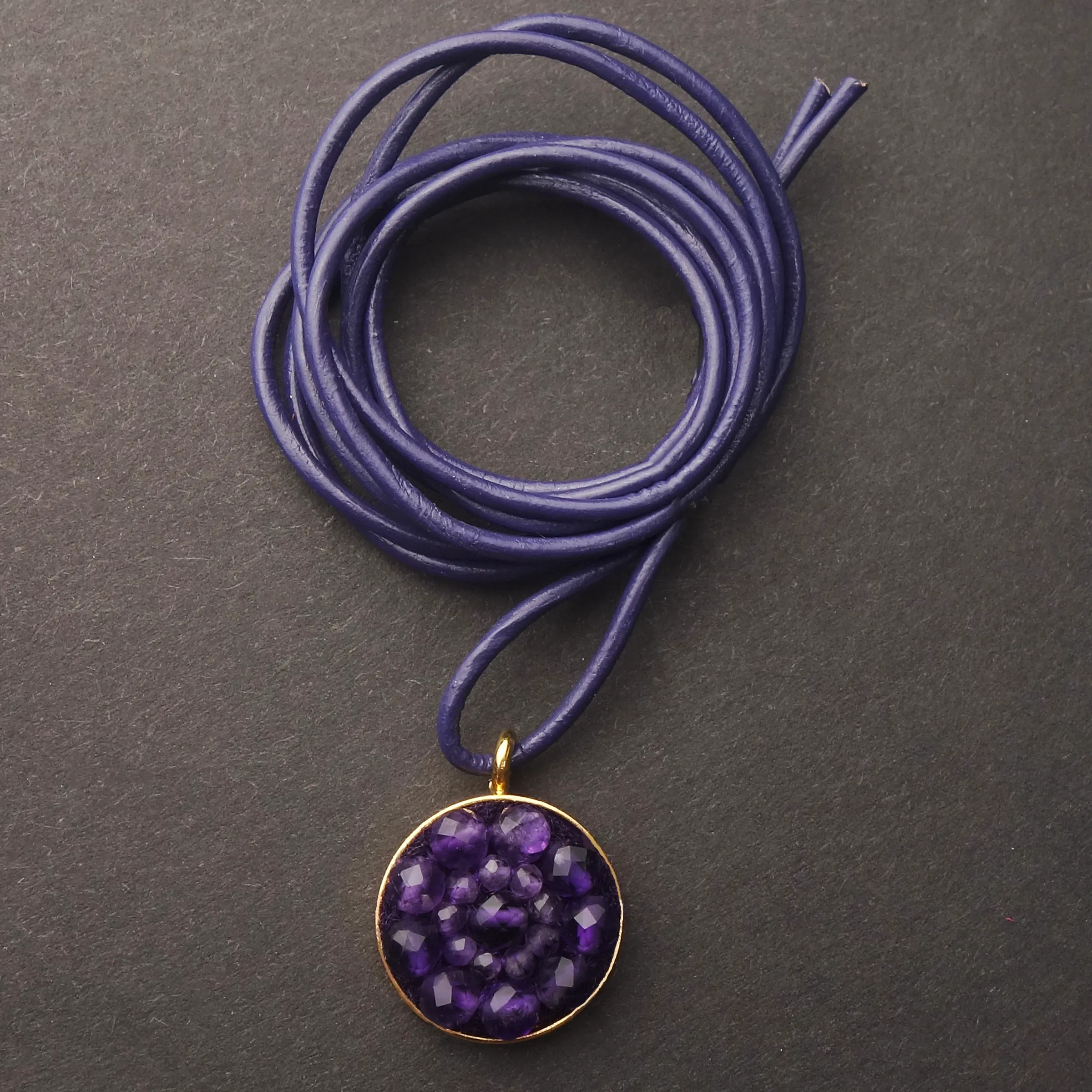 Gemstone mosaic adjustable necklace/wrap bracelet