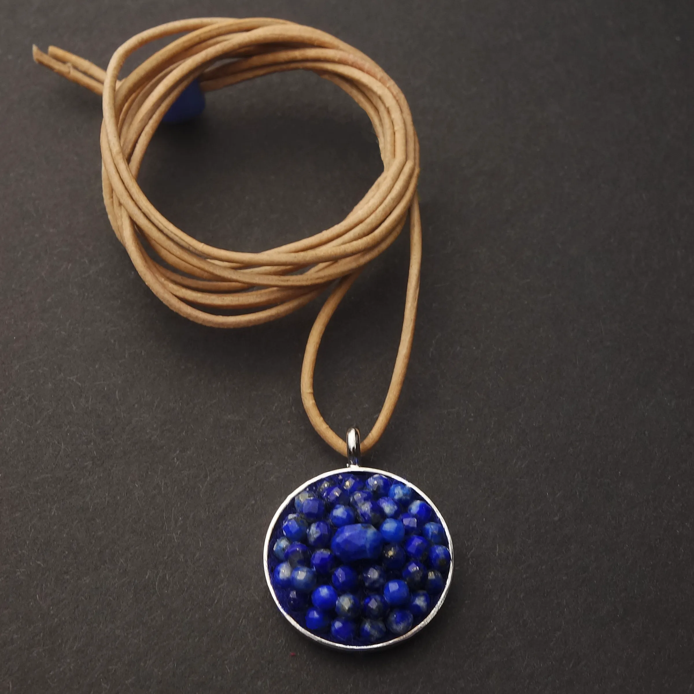 Gemstone mosaic adjustable necklace/wrap bracelet