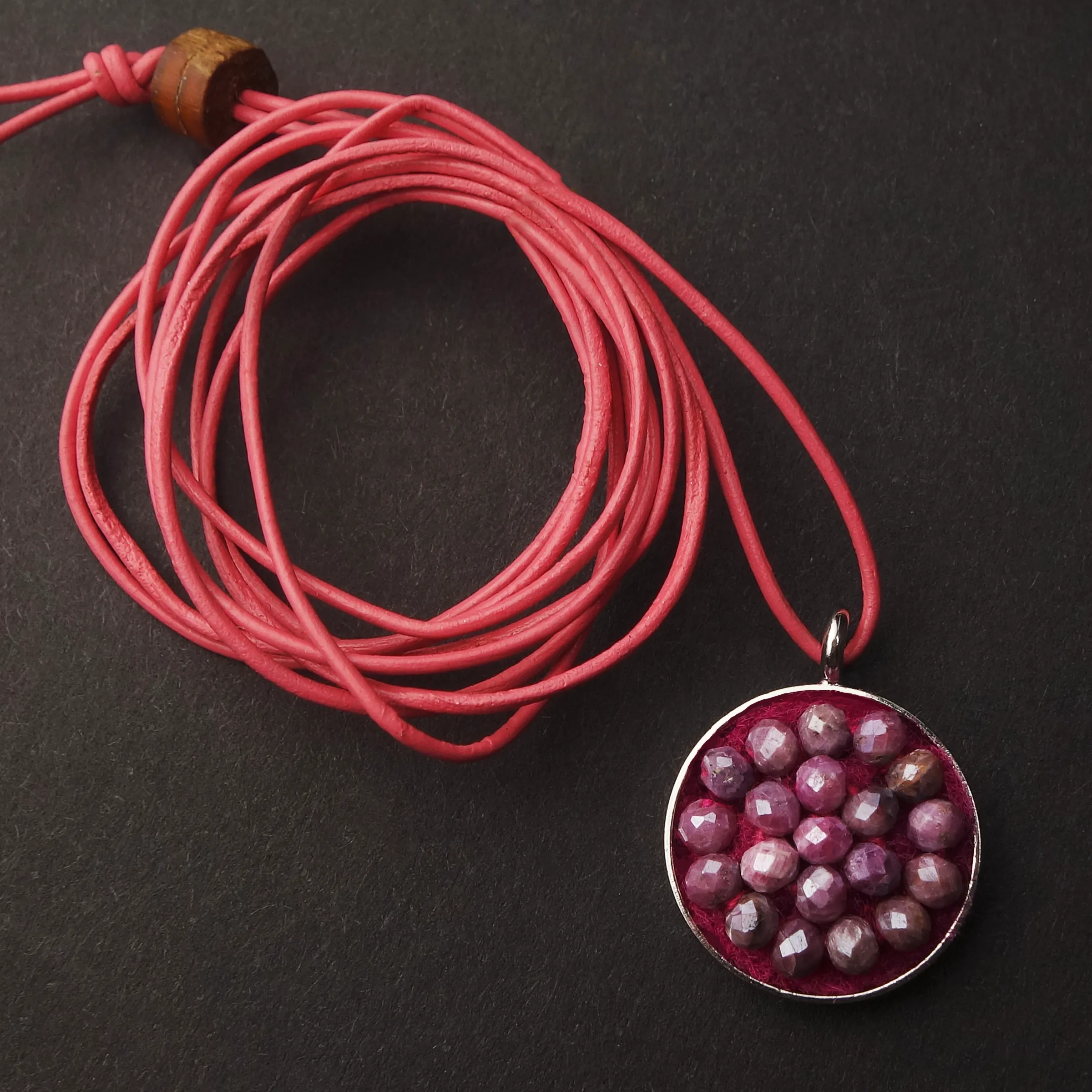 Gemstone mosaic adjustable necklace/wrap bracelet