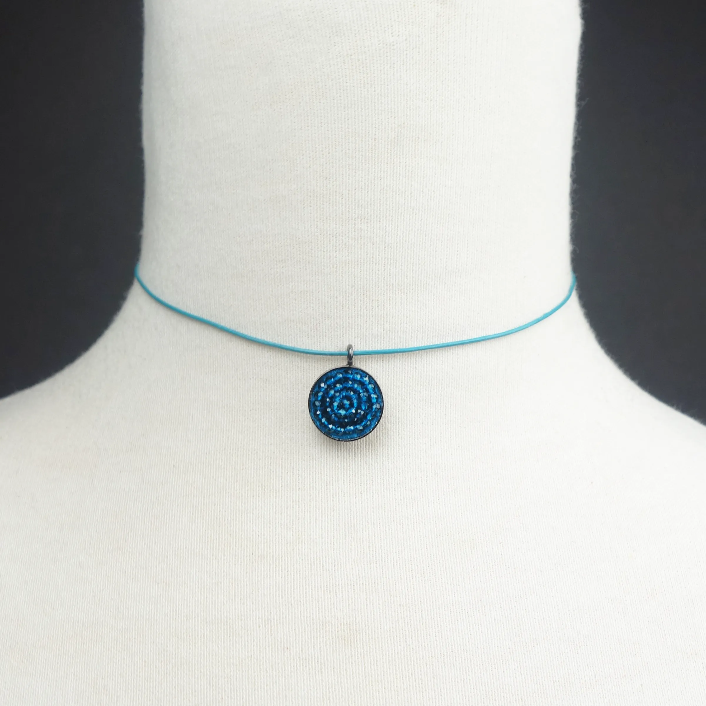 Gemstone mosaic adjustable necklace/wrap bracelet
