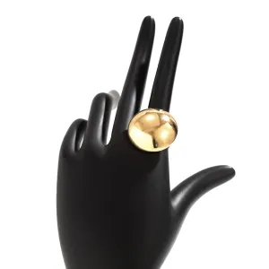 Geometric Gold Silver Plated Half Ball Open Ring