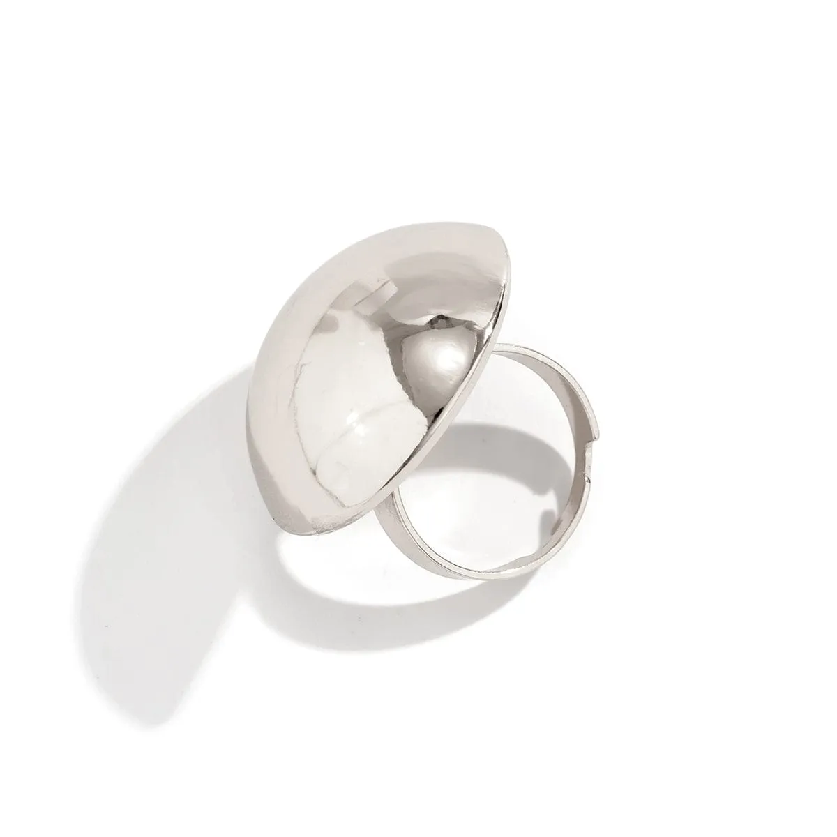 Geometric Gold Silver Plated Half Ball Open Ring