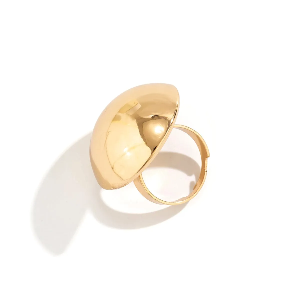 Geometric Gold Silver Plated Half Ball Open Ring